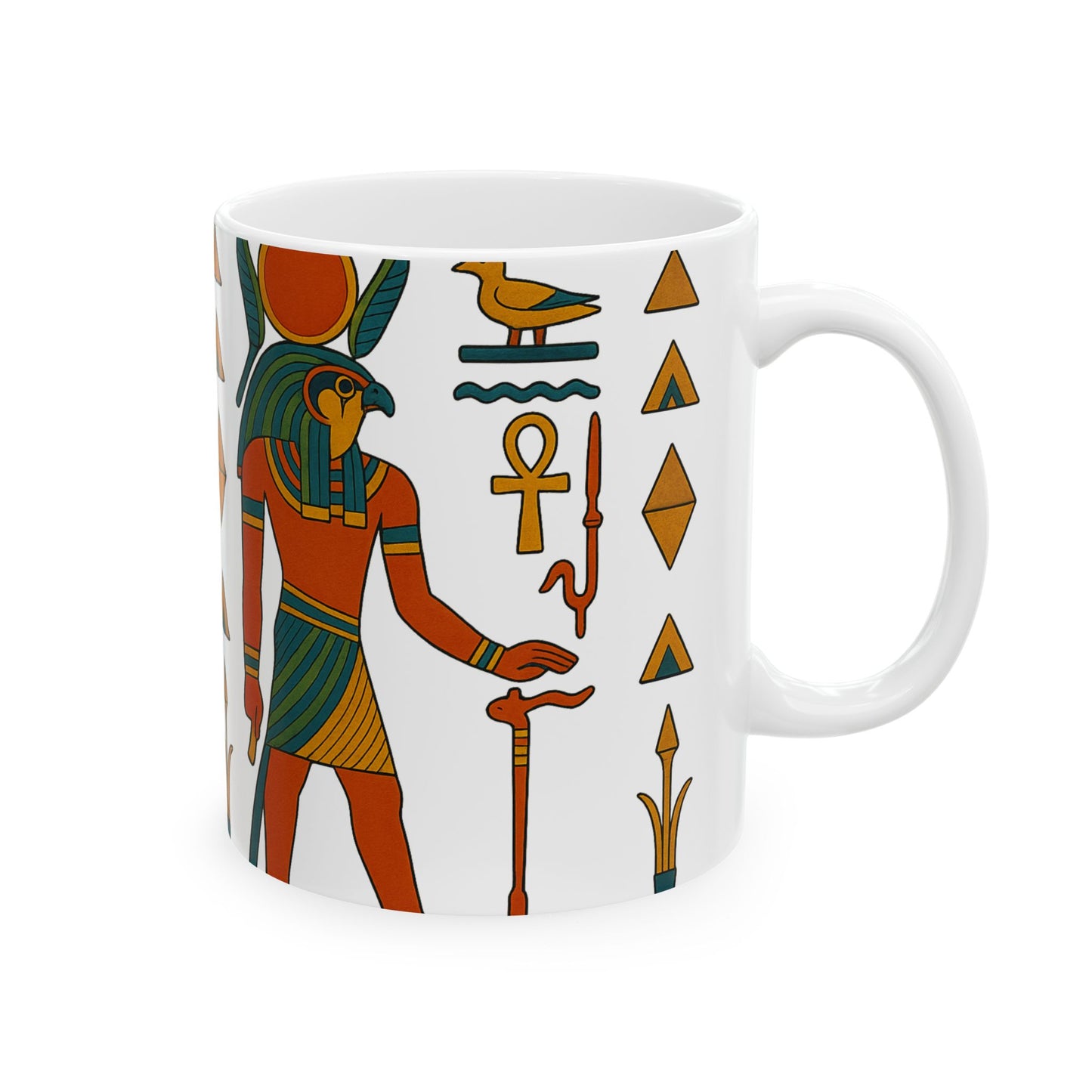 Egyptian Art Ceramic Mug - 11oz & 15oz | Unique Gift, Home Decor, Coffee Cup, Egyptian Theme, Ancient Egypt