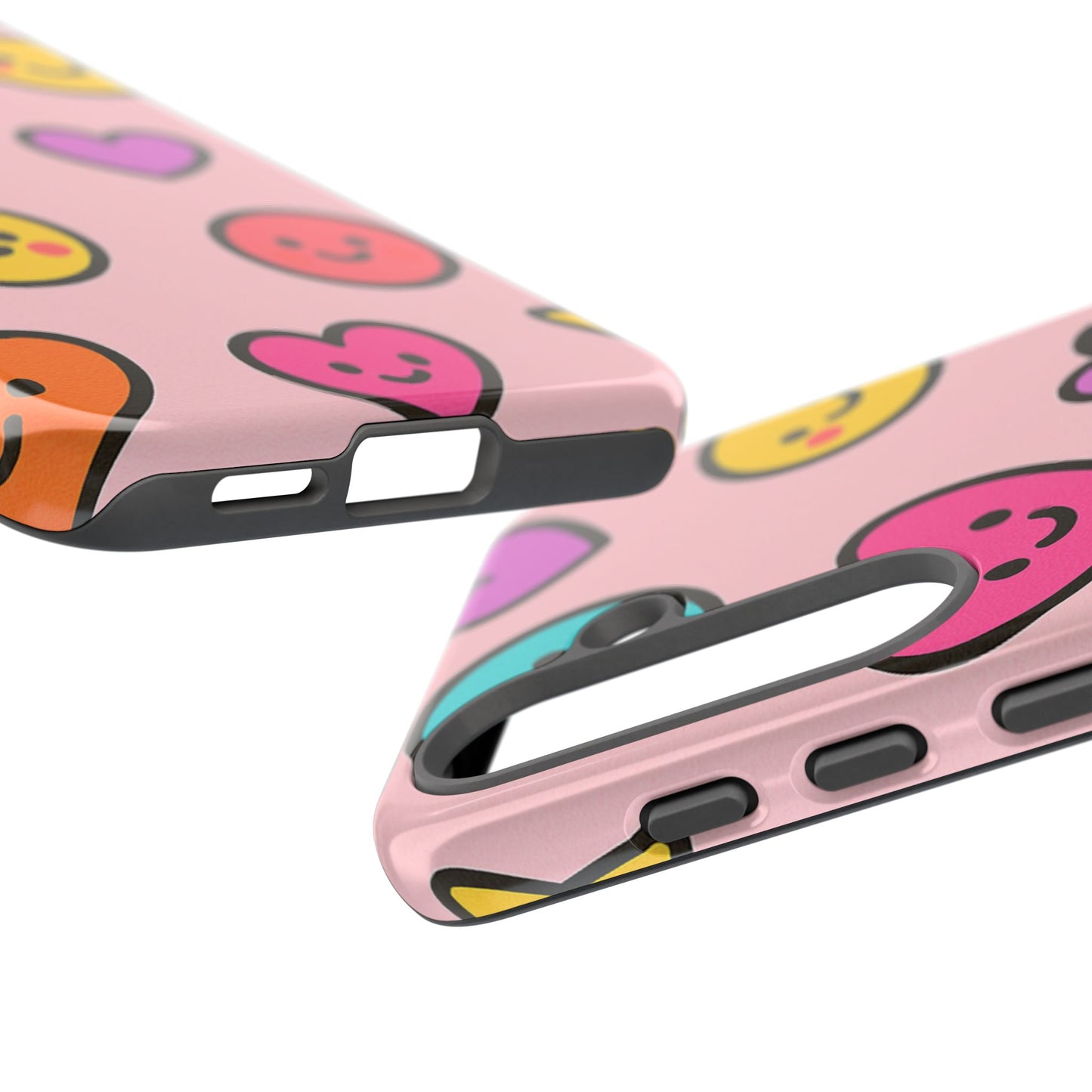 Cute Phone Case with Smiley Faces and Hearts, Fun Gift for Kids and Teens, Cellphone Protector, Birthday Present, Cute Accessories