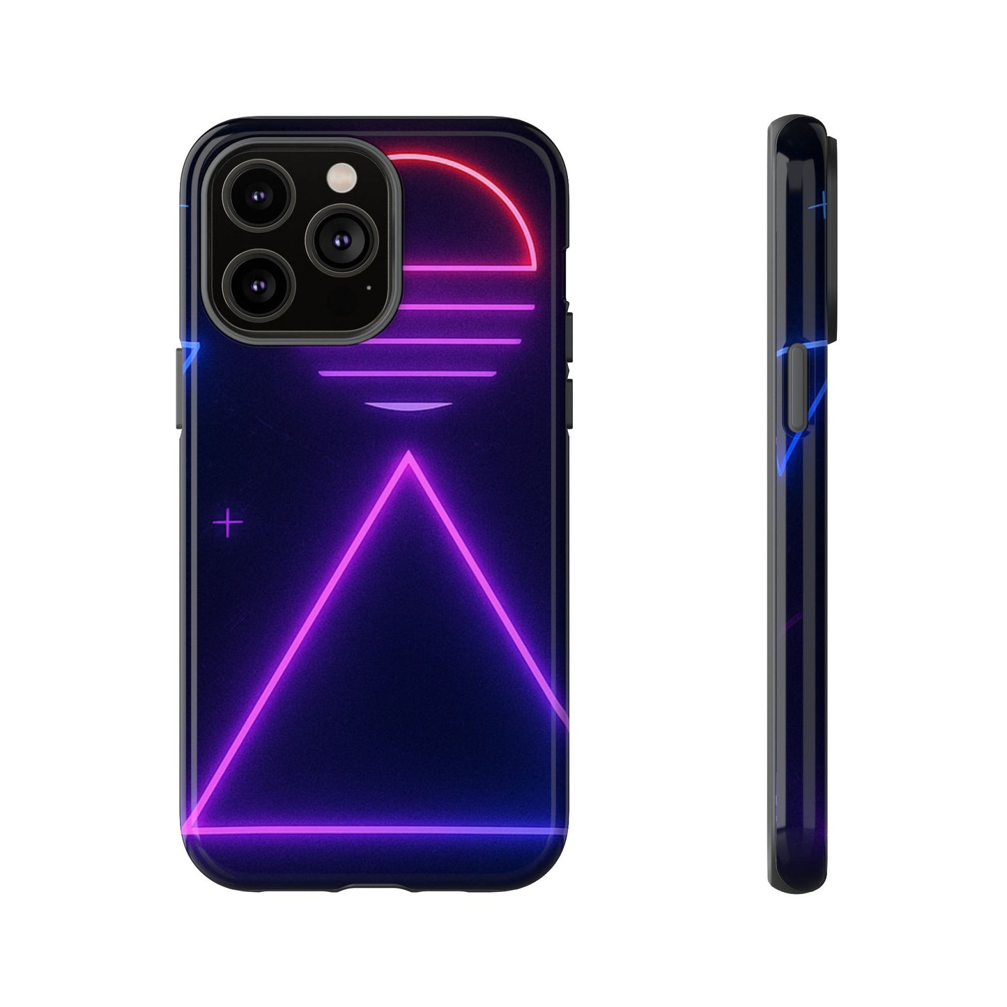Retro Neon Phone Case, Tough Cases for iPhone, 80s Aesthetic Phone Cover, Abstract Neon Design, Gift for Tech Lovers
