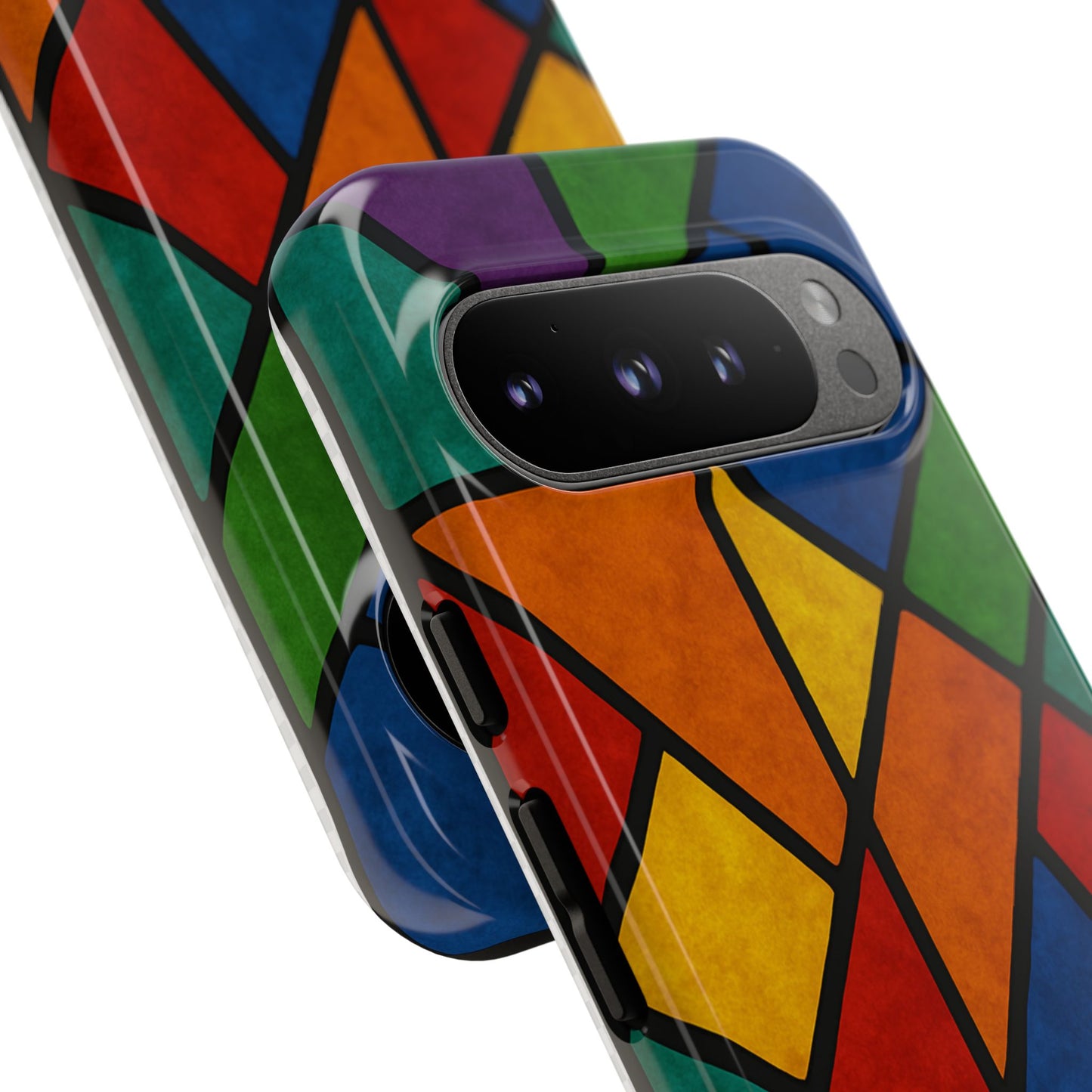 Colorful Phone Case, Stained Glass Pattern, Artistic Phone Cover, Unique Smartphone Protection, Vibrant Gift for All Occasions