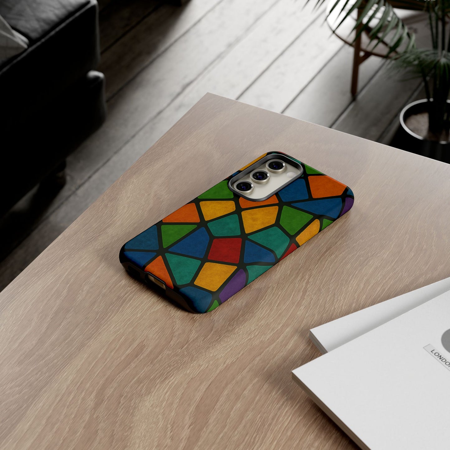 Colorful Mosaic Phone Case, Tough Cell Phone Cover, Vibrant Smartphone Protector, Unique Gift for Weddings, Birthday, Holidays