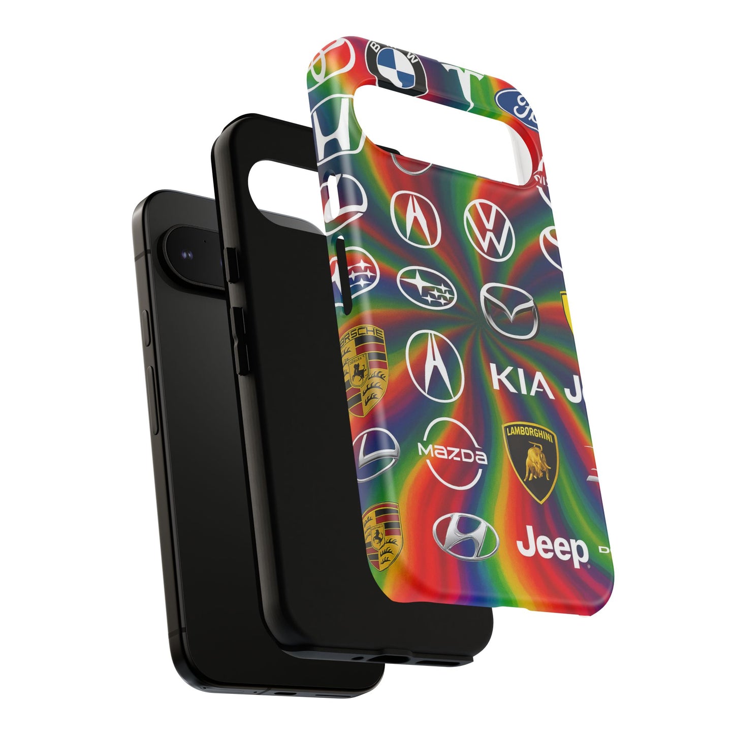 Colorful Car Logos Phone Case - Vibrant Tough Cases for Auto Enthusiasts, Unique Gift for Birthdays, Car Events, and Holidays