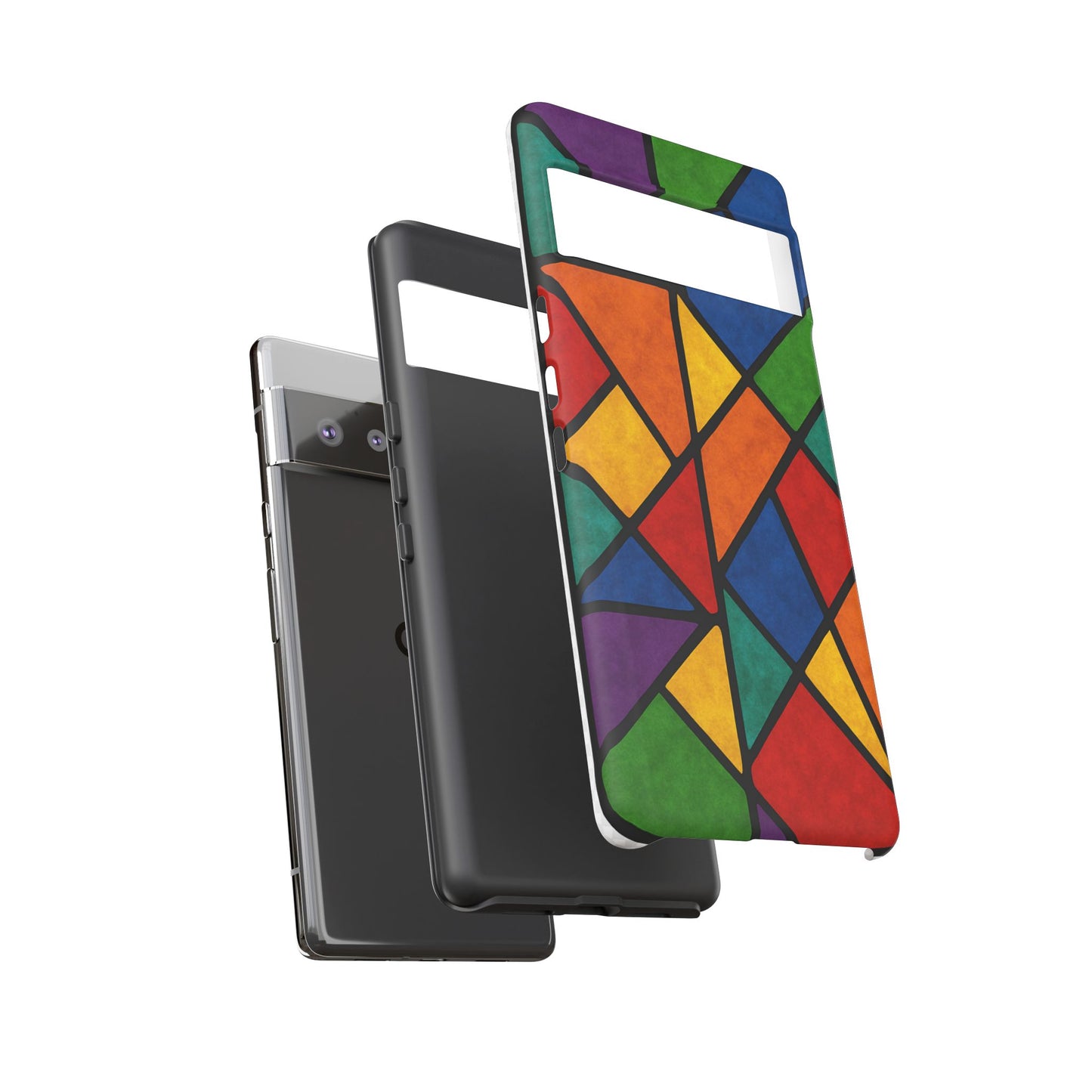 Colorful Phone Case, Stained Glass Pattern, Artistic Phone Cover, Unique Smartphone Protection, Vibrant Gift for All Occasions