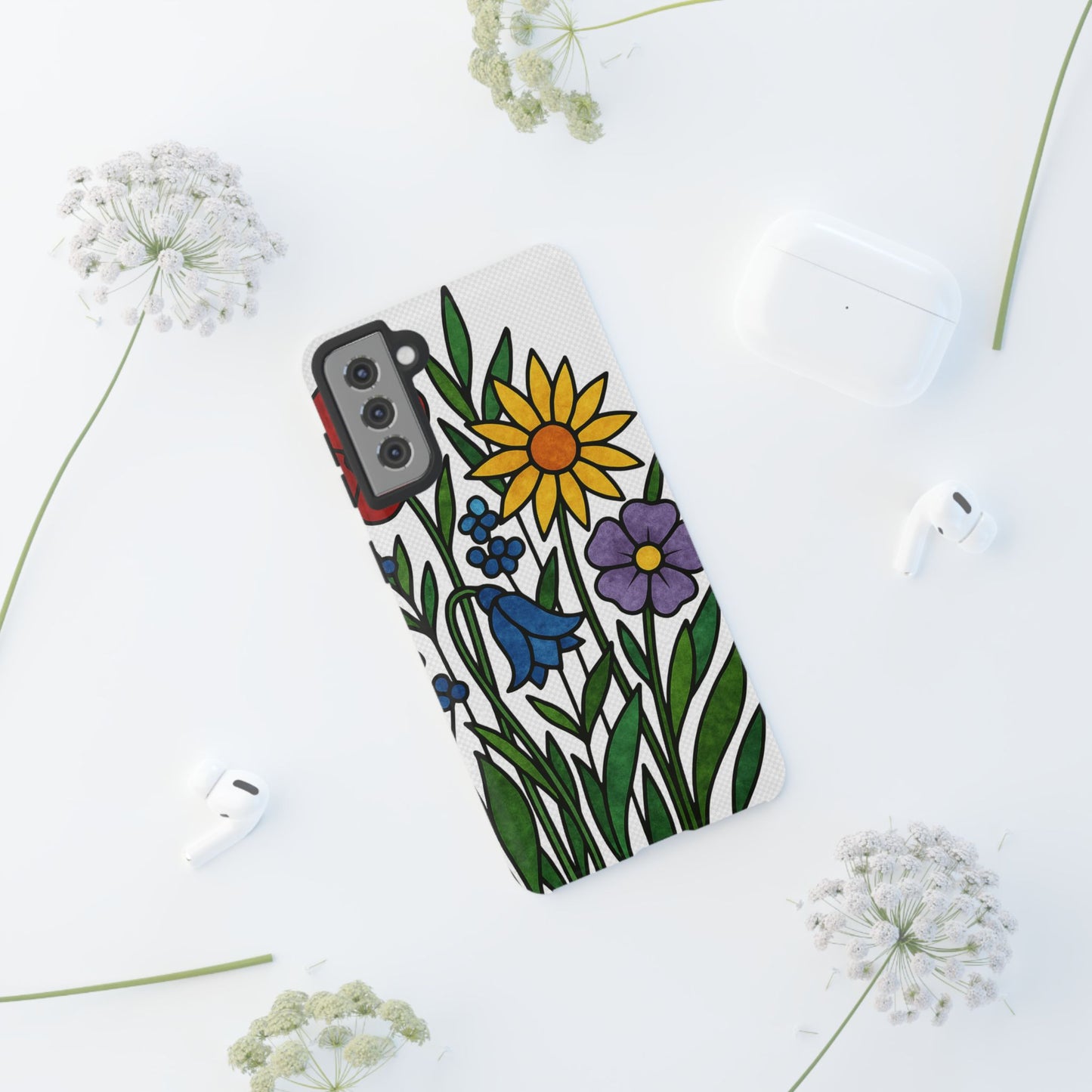 Floral Phone Case, Vibrant Flower Design, Tough Protection, Gift for Nature Lovers, Spring Decor