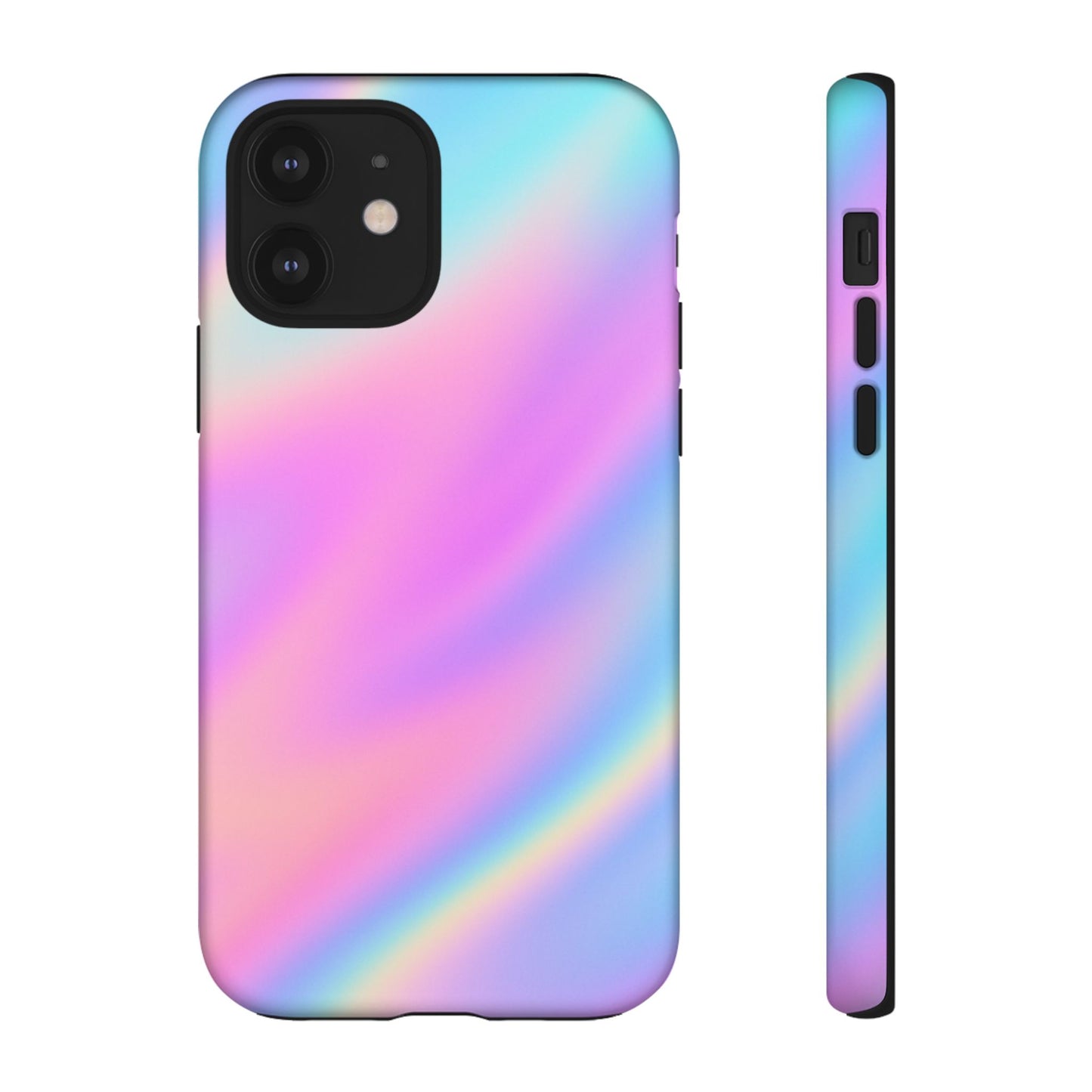 Colorful Holographic Phone Case, Tough Cases for iPhone, Trendy Phone Cover, Unique Gift for Her, Pastel Phone Accessory