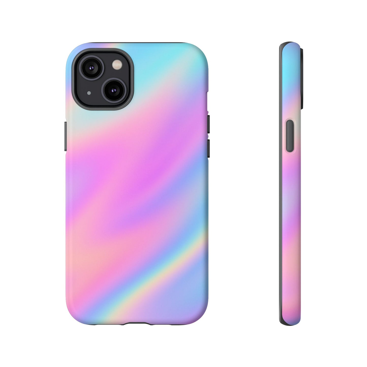 Colorful Holographic Phone Case, Tough Cases for iPhone, Trendy Phone Cover, Unique Gift for Her, Pastel Phone Accessory