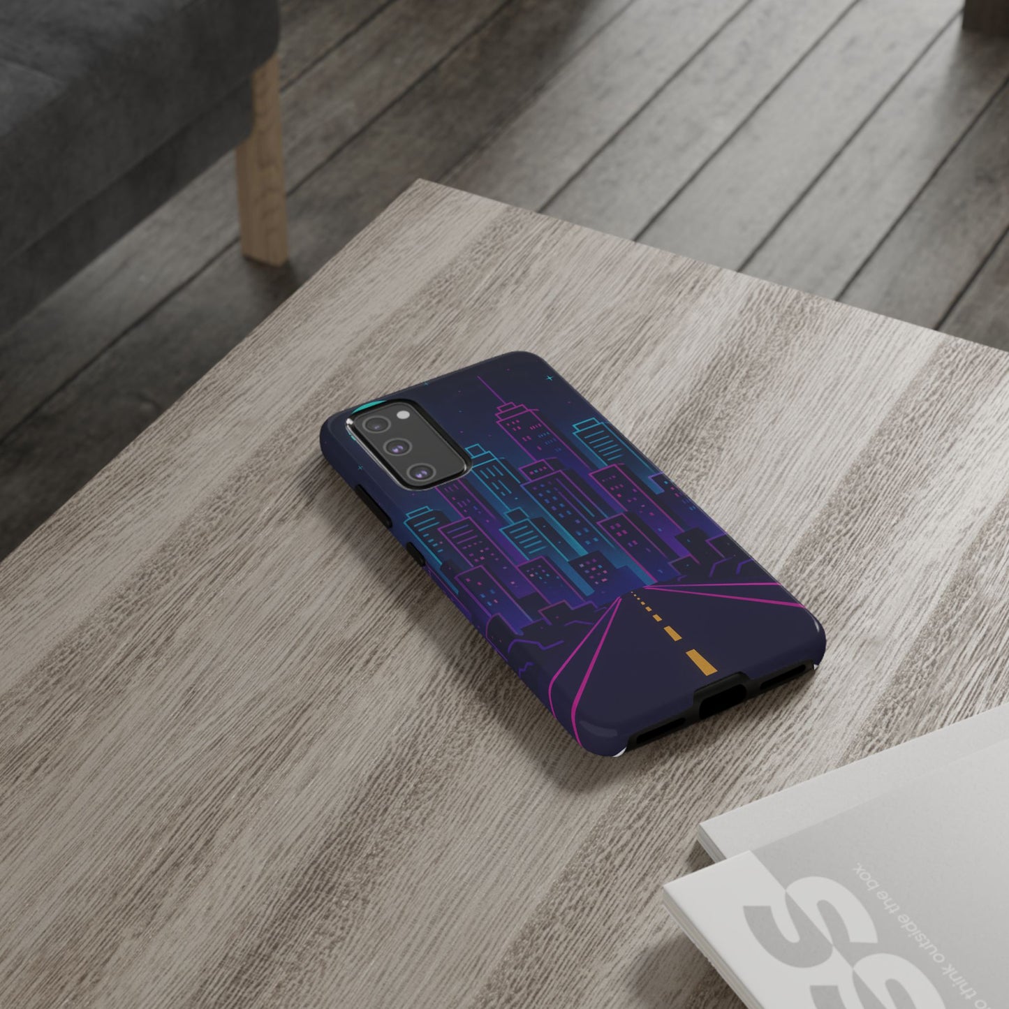 Cityscape Phone Case, Tough Cases, Urban Style, Nighttime Vibe, Phone Cover, Gift for City Lovers, Modern Design