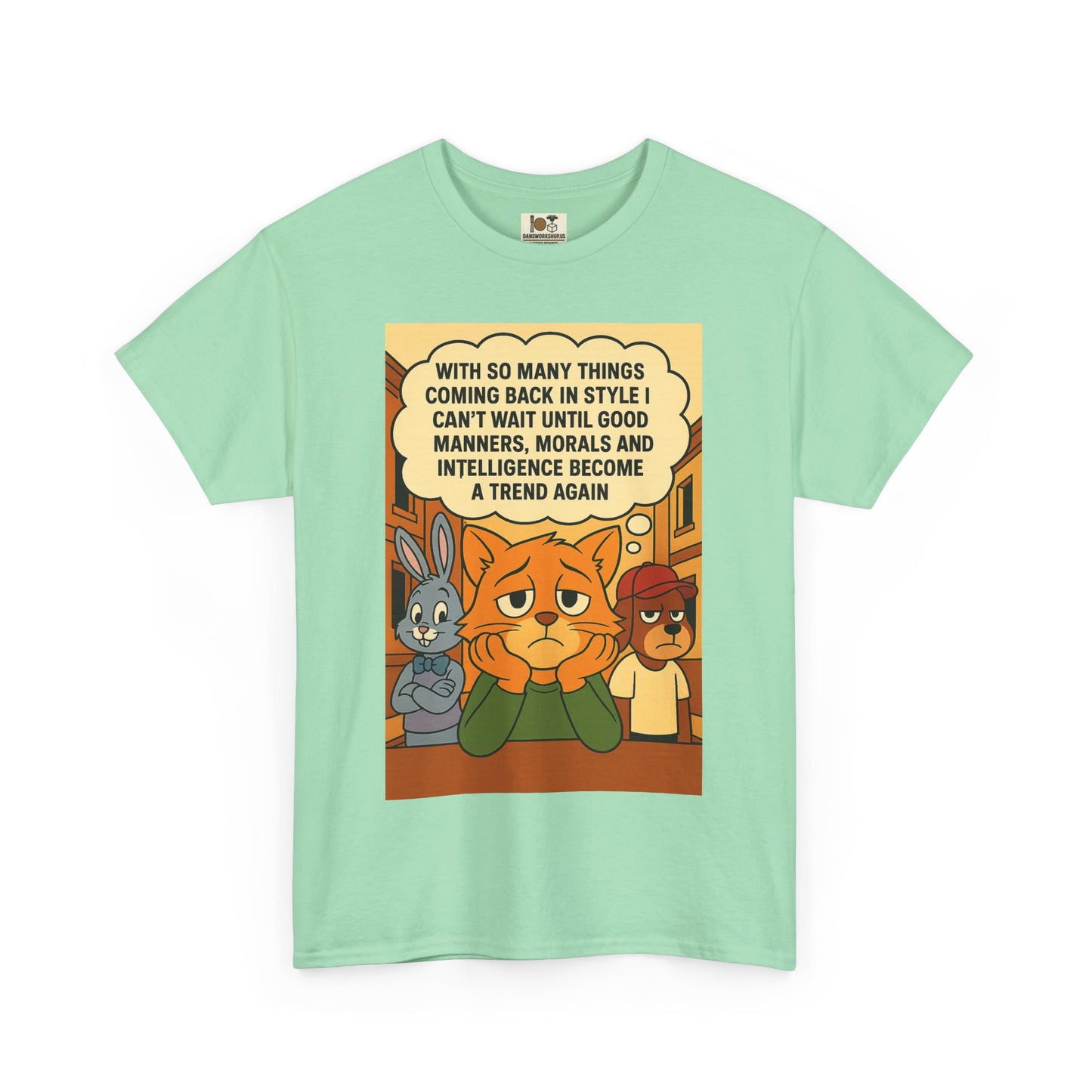 Funny Cat Tee, Unisex Heavy Cotton T-Shirt, Gift for Cat Lovers, Trendy Humor Shirt, Casual Everyday Wear, Unique Animal Design