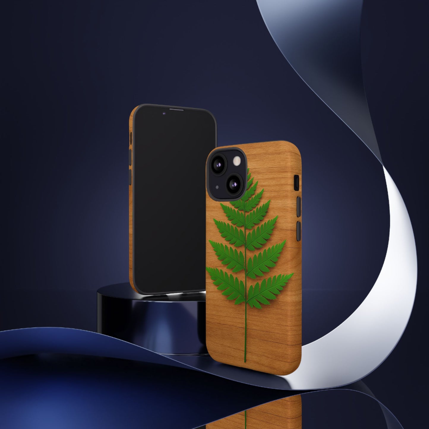 Wooden Fern Phone Case - Eco-Friendly Tough Cases for Nature Lovers, Unique Gift, Customizable Design, Nature-Themed Accessories