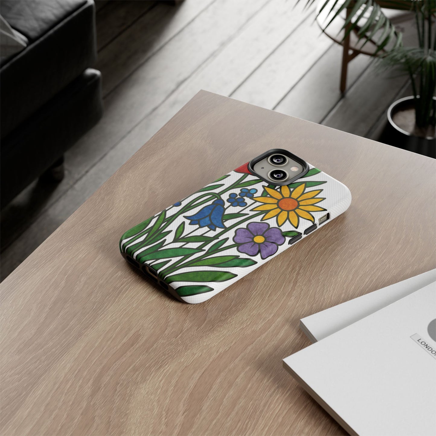 Floral Phone Case, Vibrant Flower Design, Tough Protection, Gift for Nature Lovers, Spring Decor