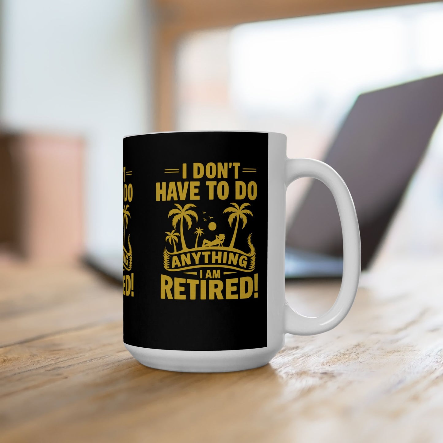 Retirement Celebration Ceramic Mug - Funny Retired Gift, Coffee Mug, Tropical Vibe, Retirement Humor, Relaxation Cup