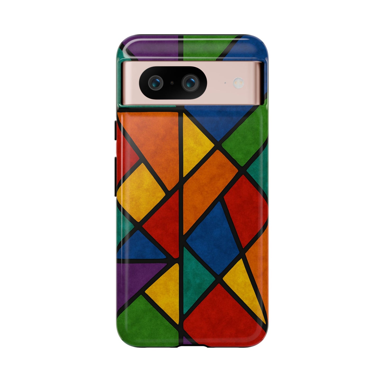 Colorful Phone Case, Stained Glass Pattern, Artistic Phone Cover, Unique Smartphone Protection, Vibrant Gift for All Occasions