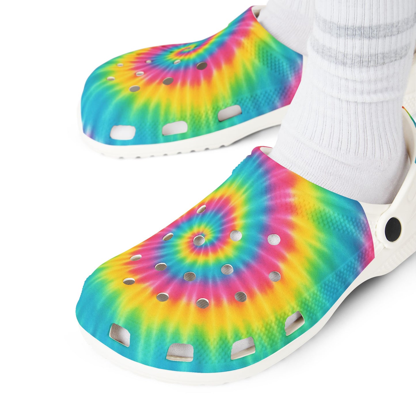 Tie-Dye EVA Foam Clogs - Fun, Stylish, Comfortable Casual Footwear for Summer Adventures, Festivals, Beach, Gardening, Daily Wear