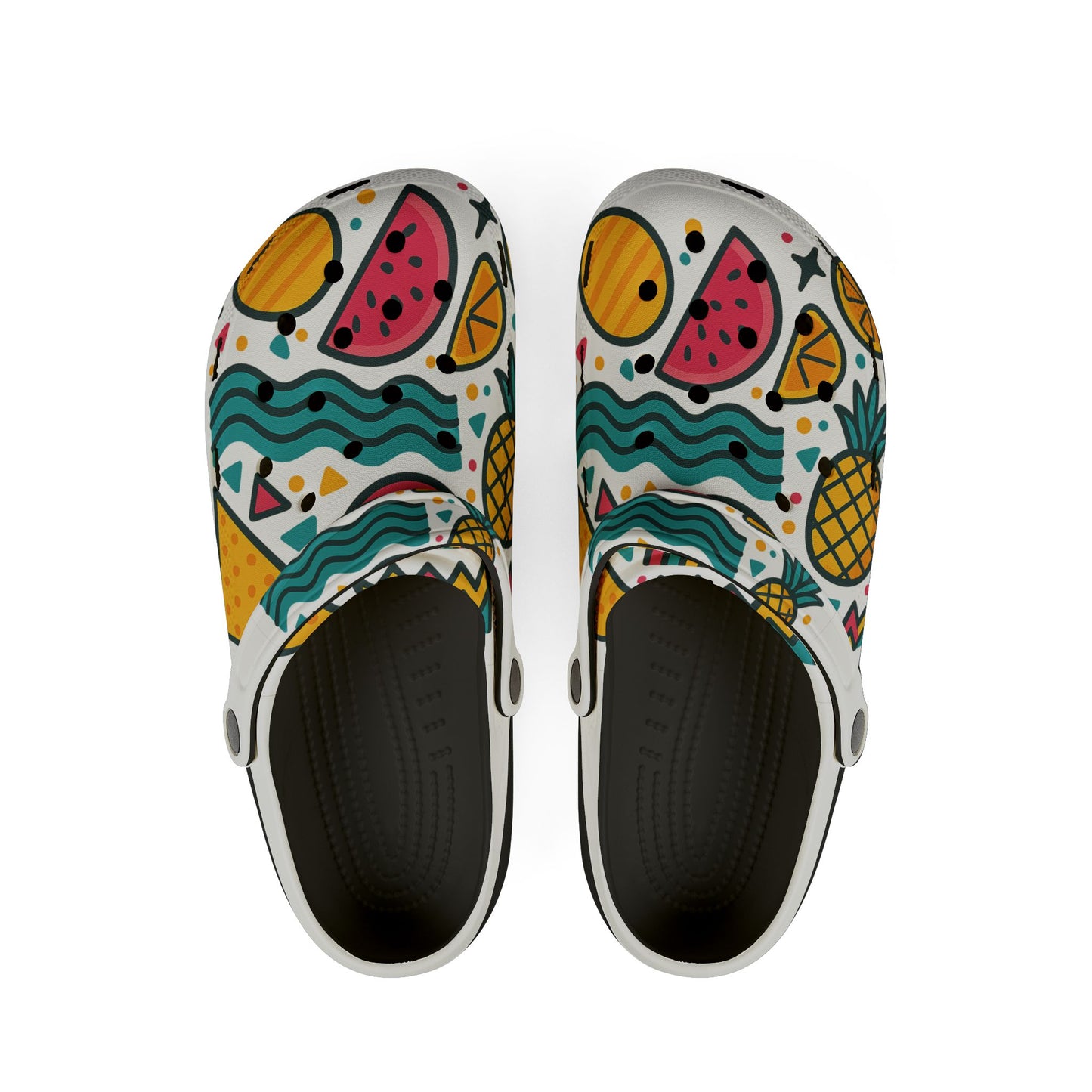 Tropical Pattern EVA Foam Shoes, Fun Water Shoes, Summer Footwear, Beach Ready Clogs, Colorful Slip-ons, Vibrant Casual Shoes