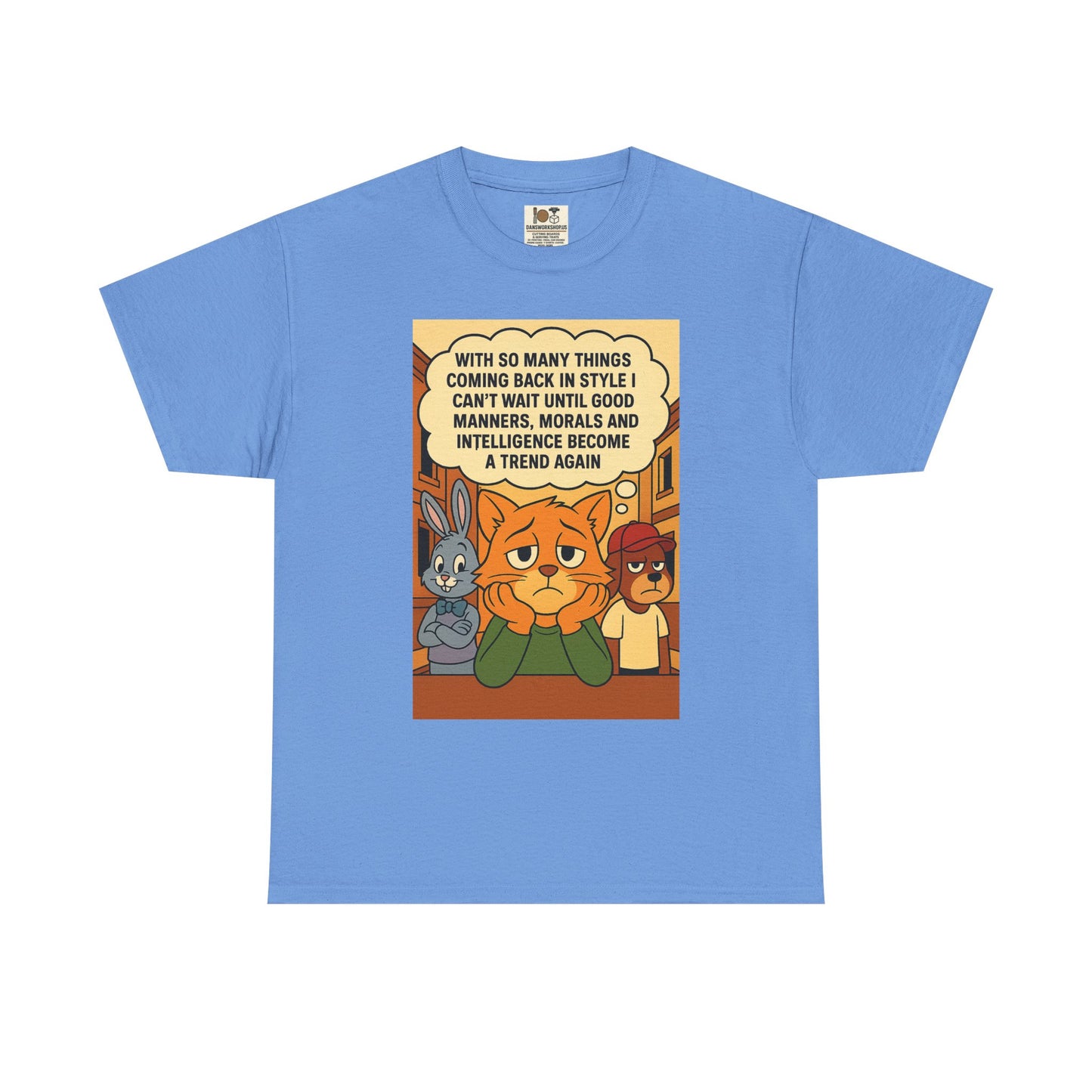 Funny Cat Tee, Unisex Heavy Cotton T-Shirt, Gift for Cat Lovers, Trendy Humor Shirt, Casual Everyday Wear, Unique Animal Design