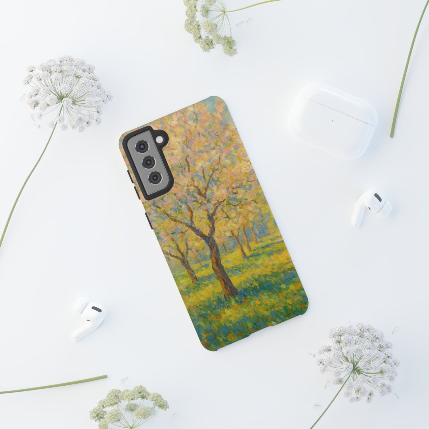Artistic Phone Case, Tough Phone Case, Flower Tree Case, Spring Decor, Unique Phone Cover, Nature Lover Gift