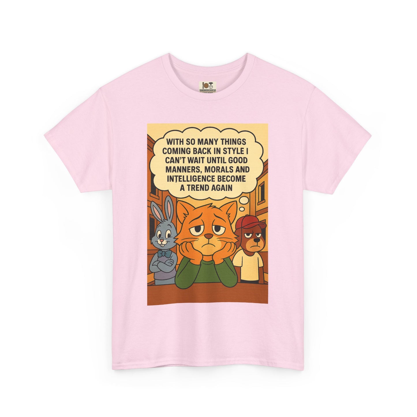 Funny Cat Tee, Unisex Heavy Cotton T-Shirt, Gift for Cat Lovers, Trendy Humor Shirt, Casual Everyday Wear, Unique Animal Design