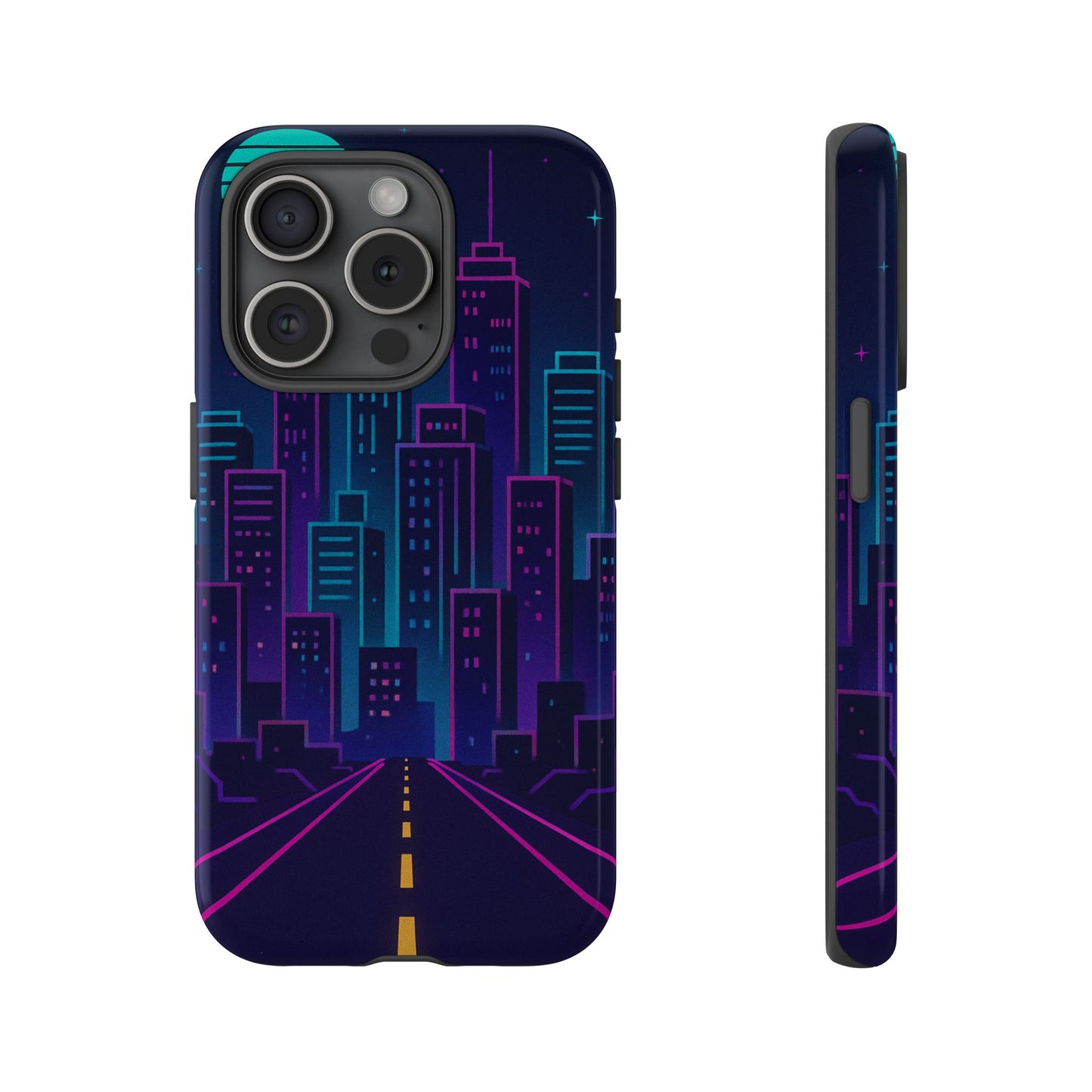 Cityscape Phone Case, Tough Cases, Urban Style, Nighttime Vibe, Phone Cover, Gift for City Lovers, Modern Design