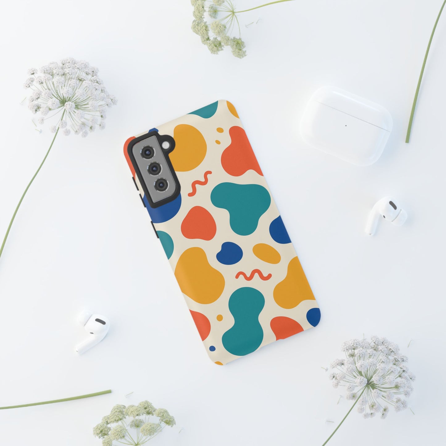 Colorful Phone Case with Abstract Design, Stylish Phone Cover, Trendy Tech Accessory for Her, Unique Gift Idea, Fun Patterned Case