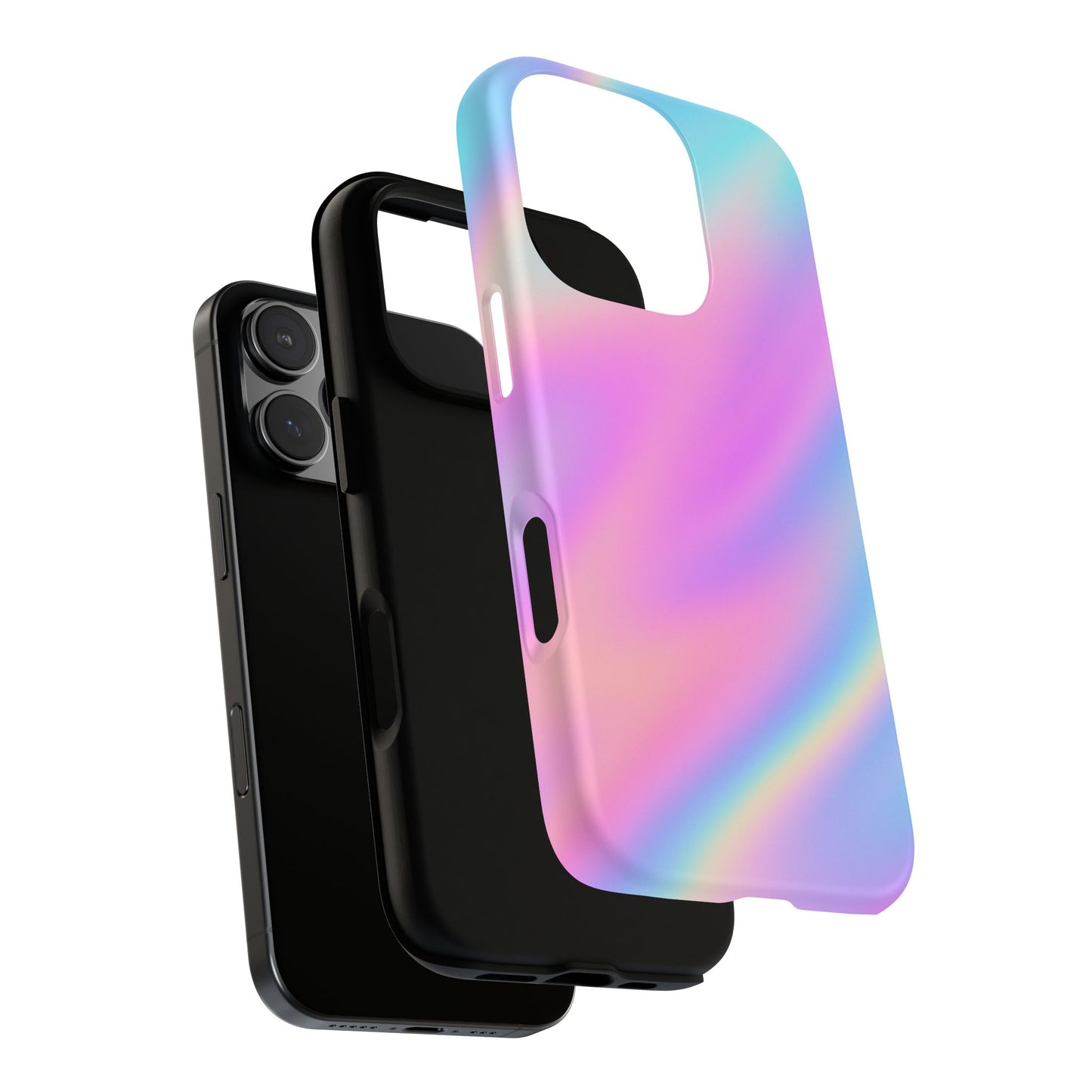Colorful Holographic Phone Case, Tough Cases for iPhone, Trendy Phone Cover, Unique Gift for Her, Pastel Phone Accessory