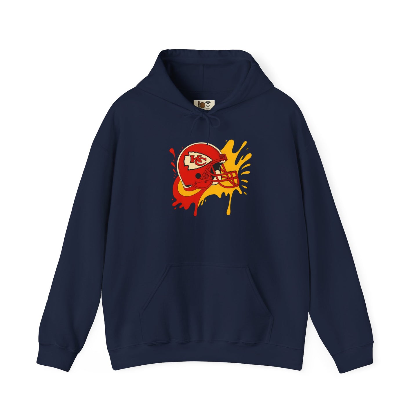 Sporty Graffiti Hoodie for Chiefs Fans, Versatile Streetwear, Perfect Gift for Game Day, Fashionable Fall Layer, Unisex Heavy Blend