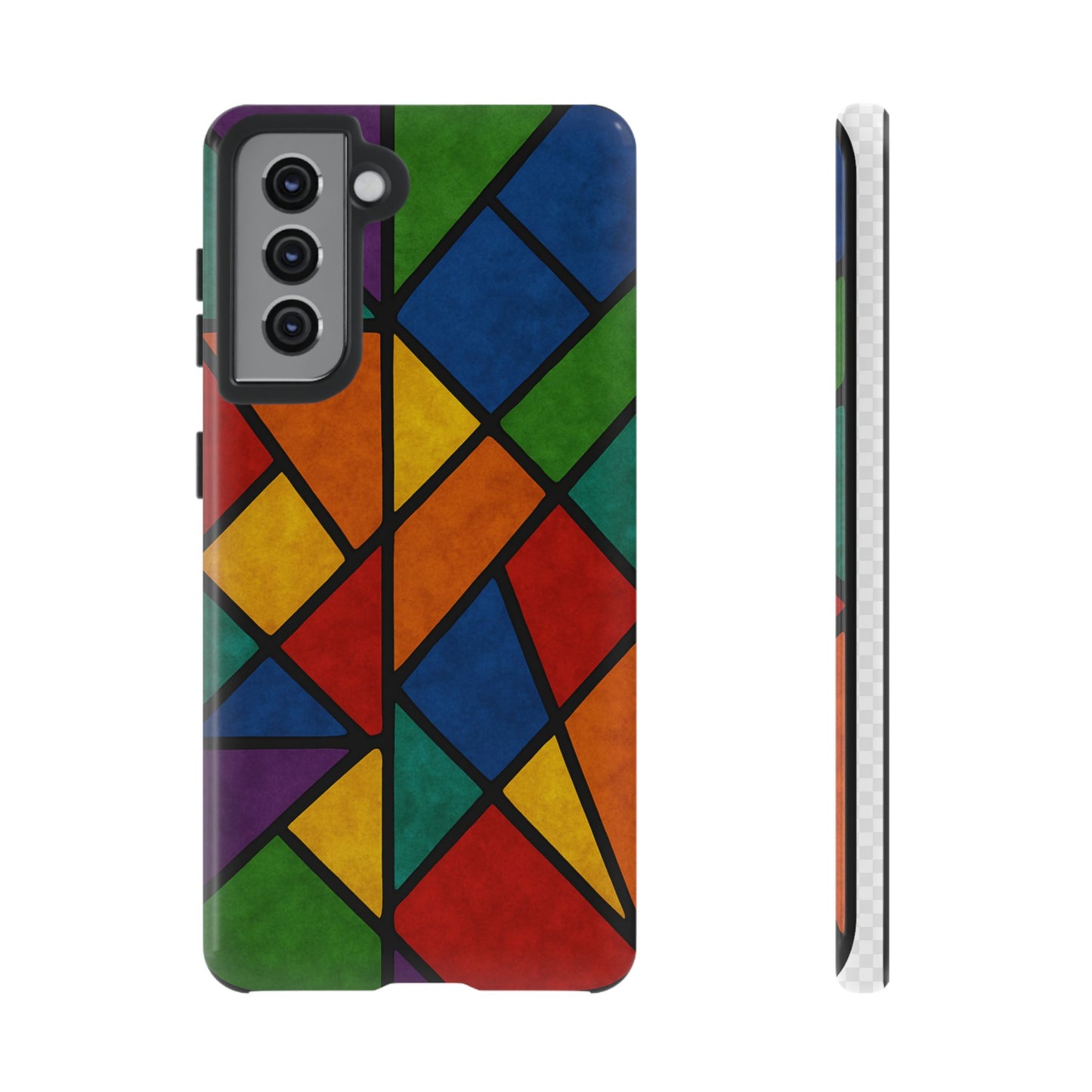 Colorful Phone Case, Stained Glass Pattern, Artistic Phone Cover, Unique Smartphone Protection, Vibrant Gift for All Occasions