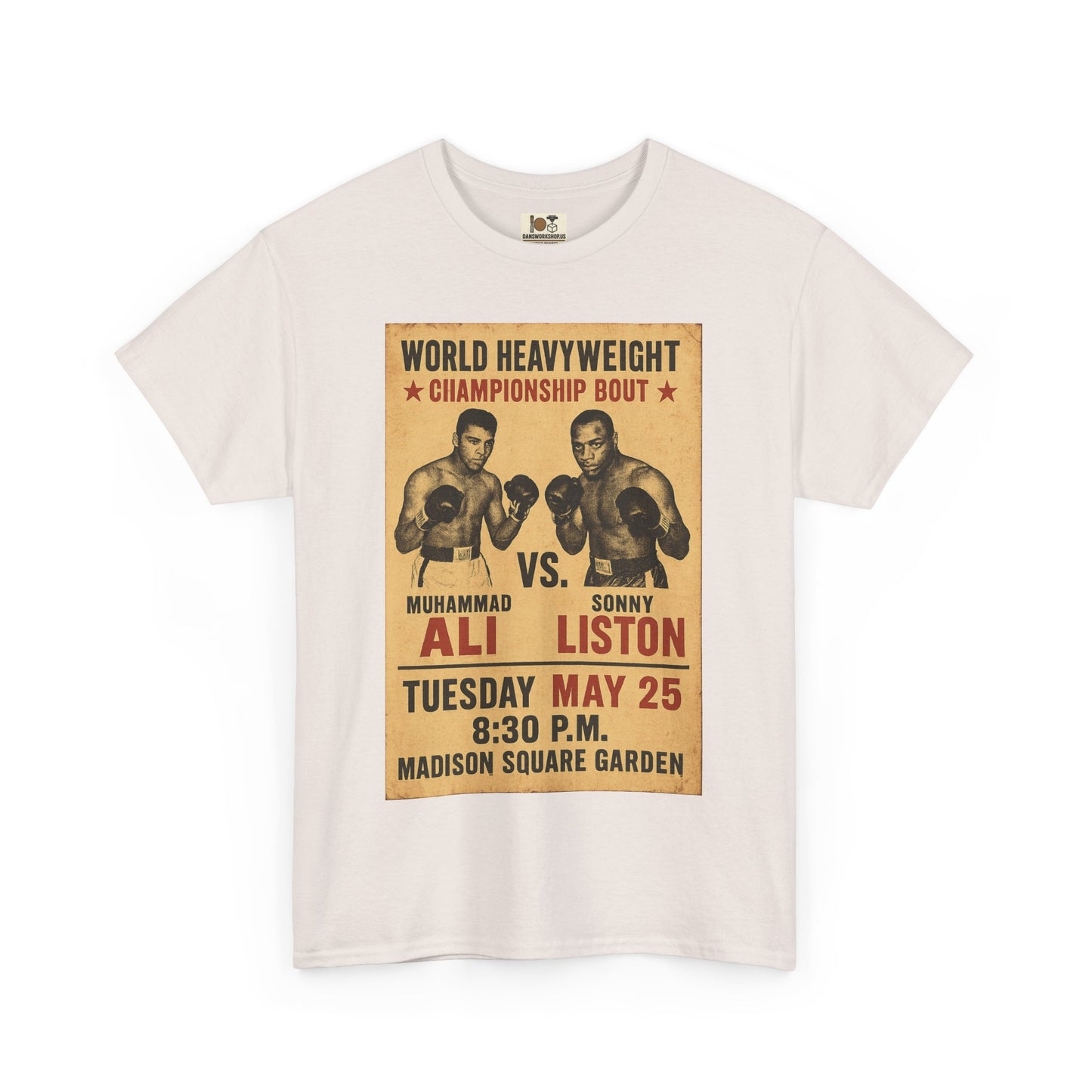 Vintage Boxing Tee, Retro Fight Shirt, Unisex Heavy Cotton Tee, Gift for Sports Fans, Athletics Apparel, Classic Graphic Tee