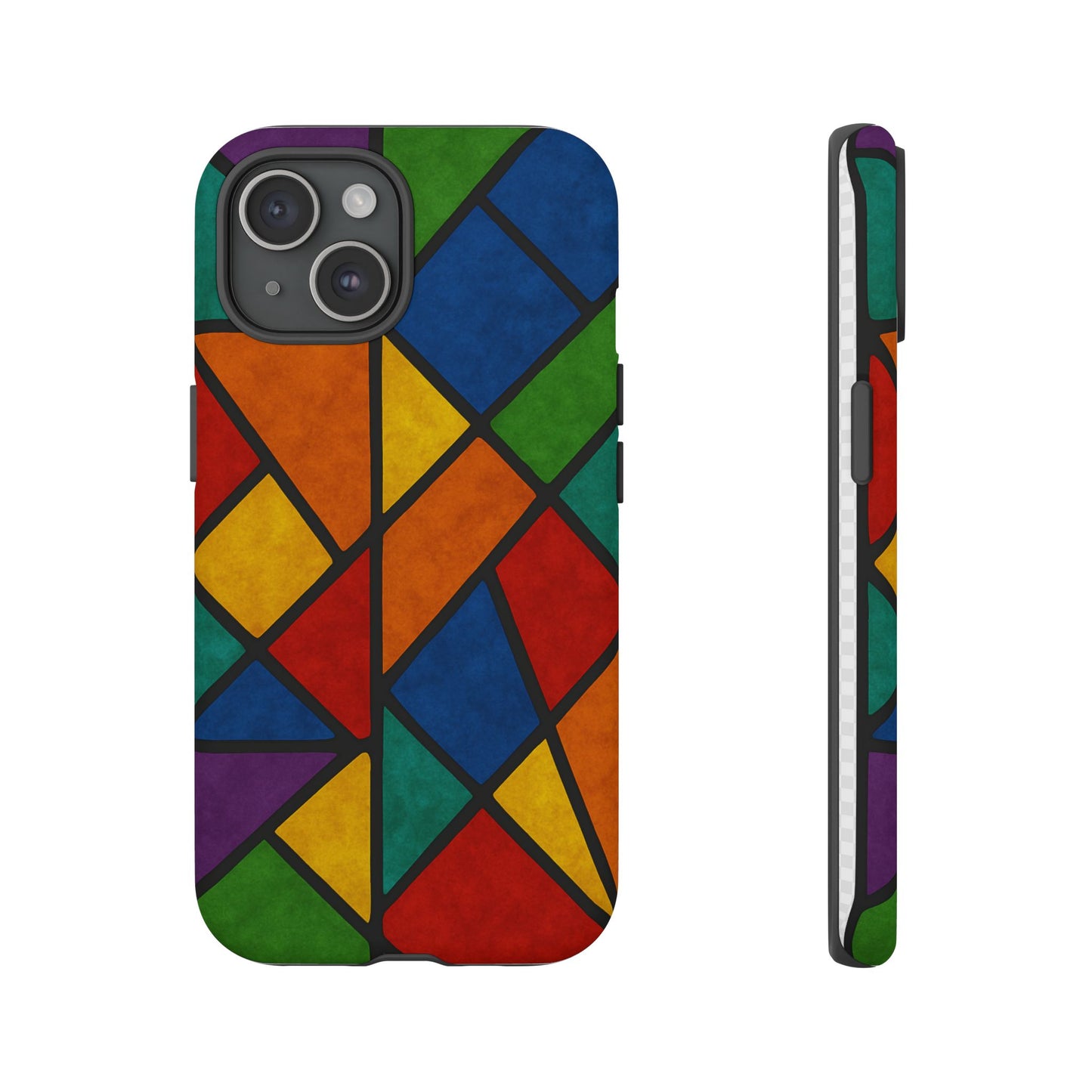 Colorful Phone Case, Stained Glass Pattern, Artistic Phone Cover, Unique Smartphone Protection, Vibrant Gift for All Occasions