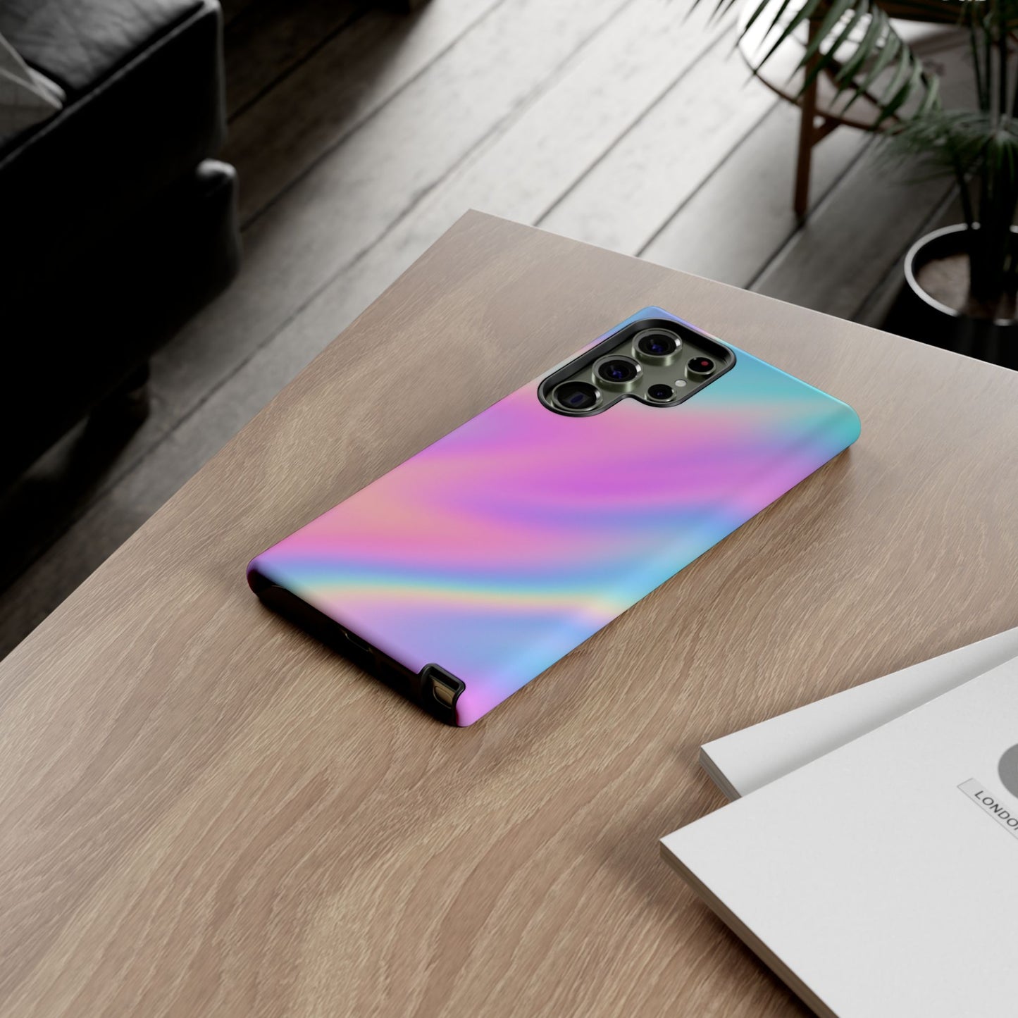 Colorful Holographic Phone Case, Tough Cases for iPhone, Trendy Phone Cover, Unique Gift for Her, Pastel Phone Accessory