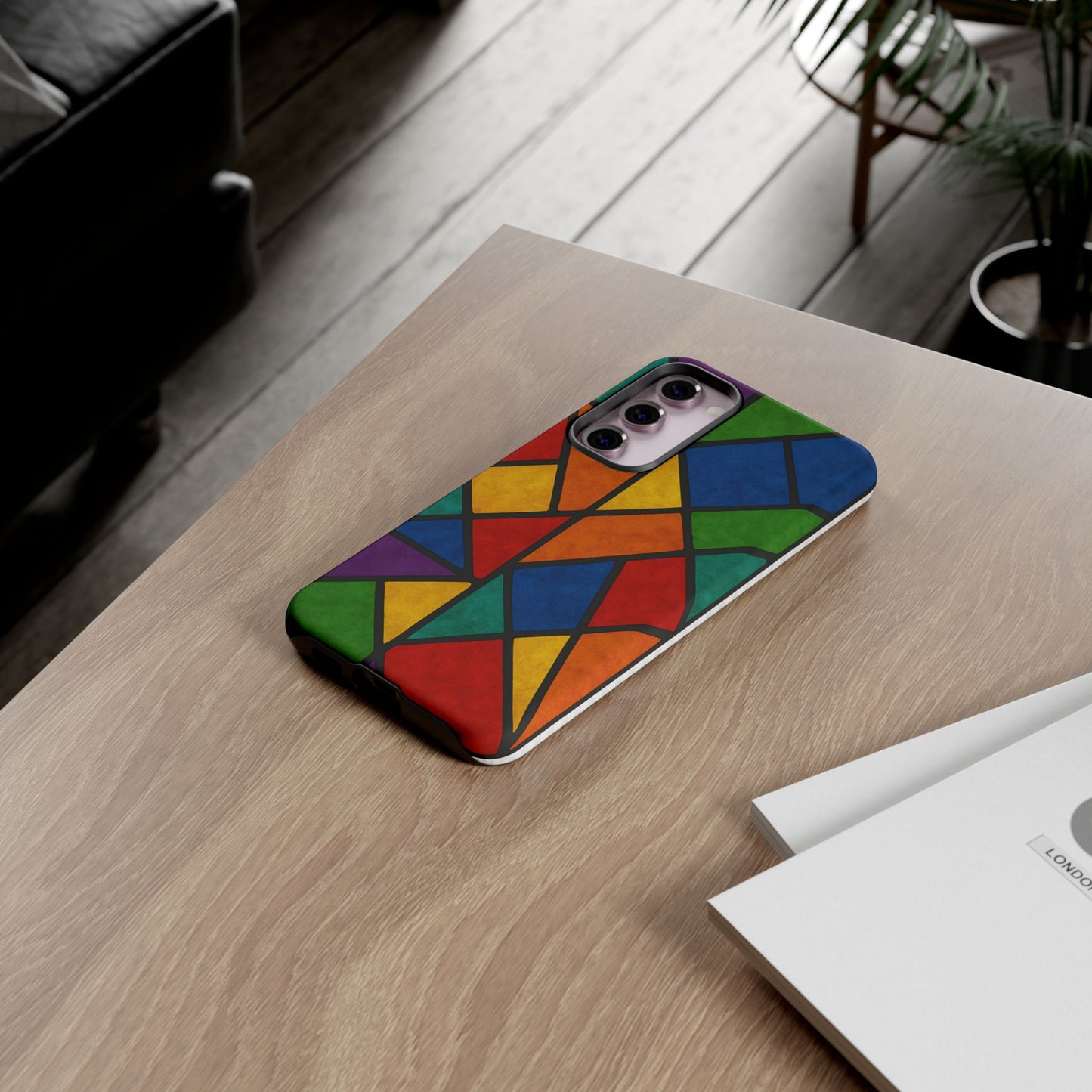 Colorful Phone Case, Stained Glass Pattern, Artistic Phone Cover, Unique Smartphone Protection, Vibrant Gift for All Occasions