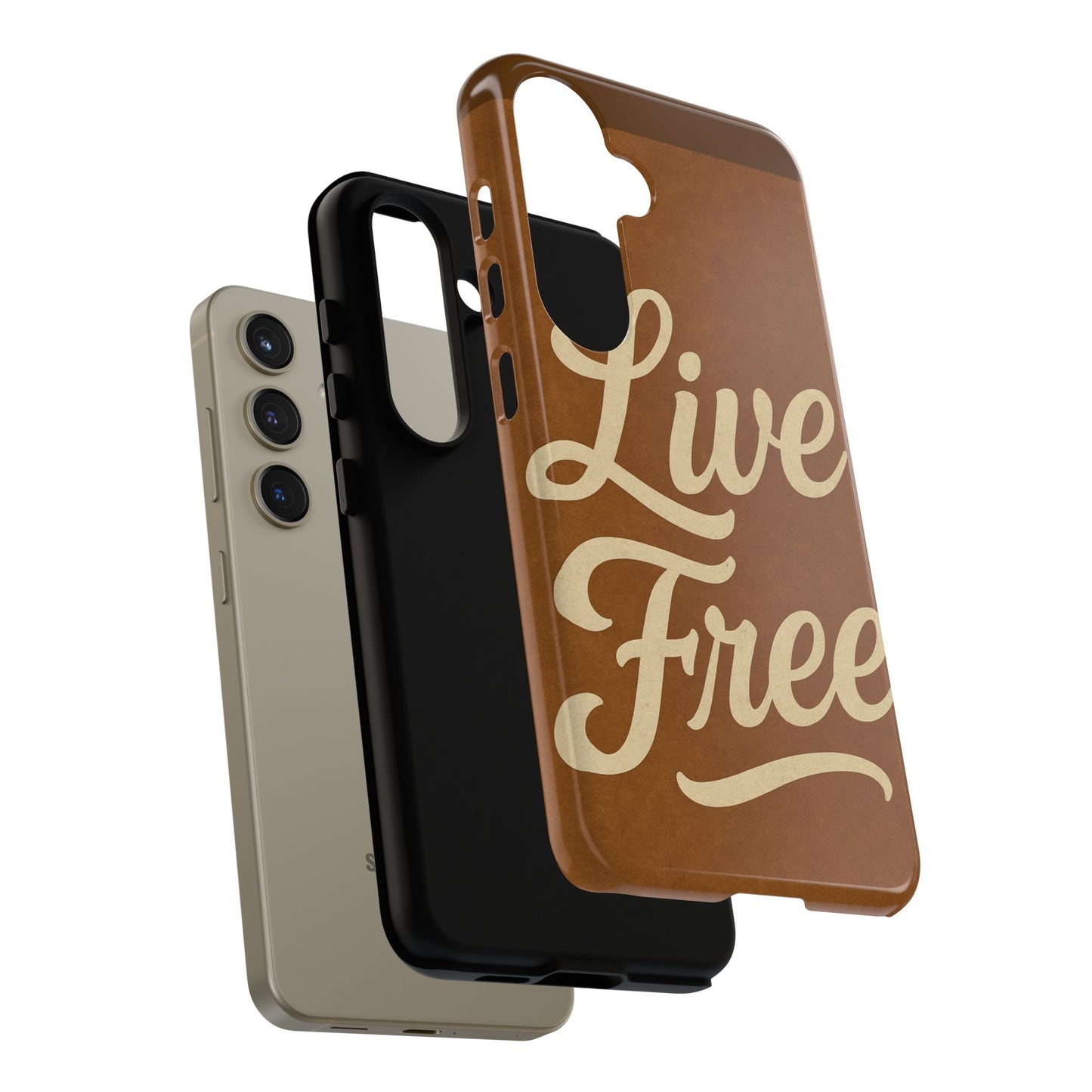 Live Free Phone Case, Tough Cases, Inspirational Phone Accessories, Gift for Adventurers, Customizable Design, Unique Tech Gifts