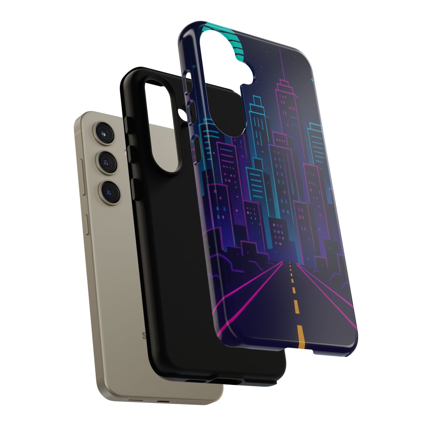 Cityscape Phone Case, Tough Cases, Urban Style, Nighttime Vibe, Phone Cover, Gift for City Lovers, Modern Design