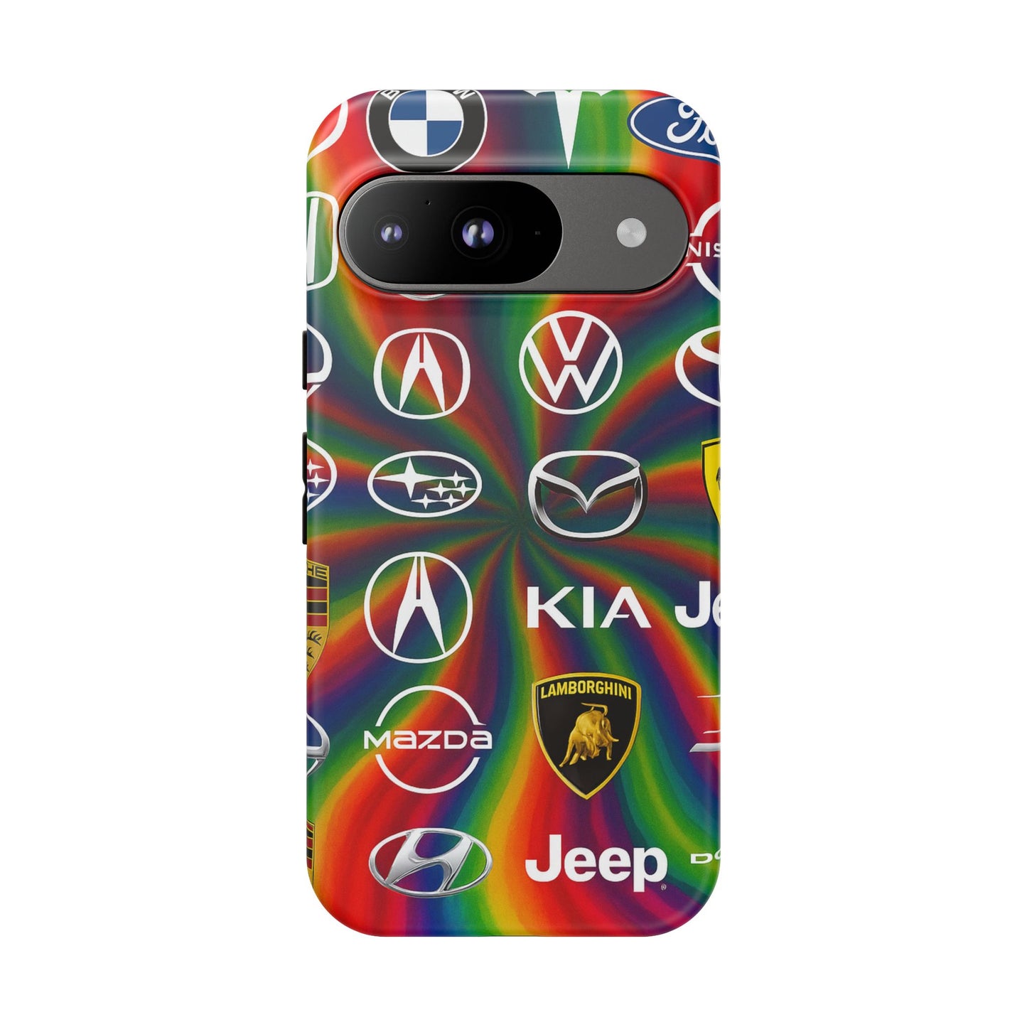 Colorful Car Logos Phone Case - Vibrant Tough Cases for Auto Enthusiasts, Unique Gift for Birthdays, Car Events, and Holidays