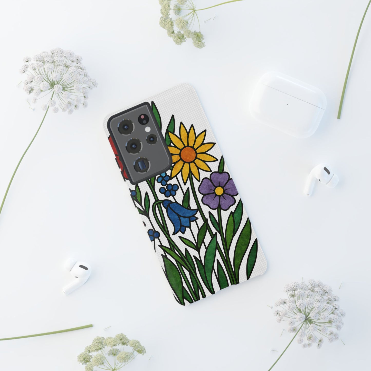 Floral Phone Case, Vibrant Flower Design, Tough Protection, Gift for Nature Lovers, Spring Decor
