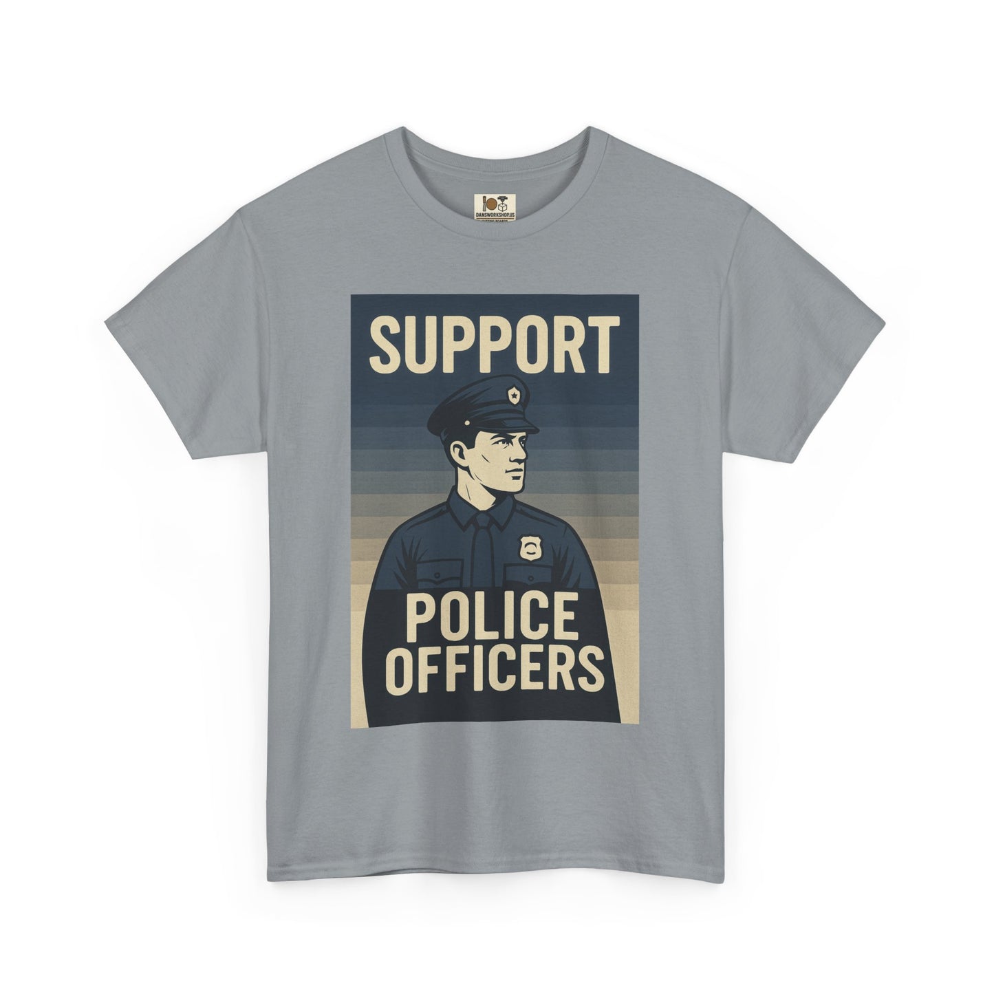 Support Police Officers Unisex Heavy Cotton Tee, Police Support Shirt, Law Enforcement Apparel, Gifts for Officers, Patriotic Tee