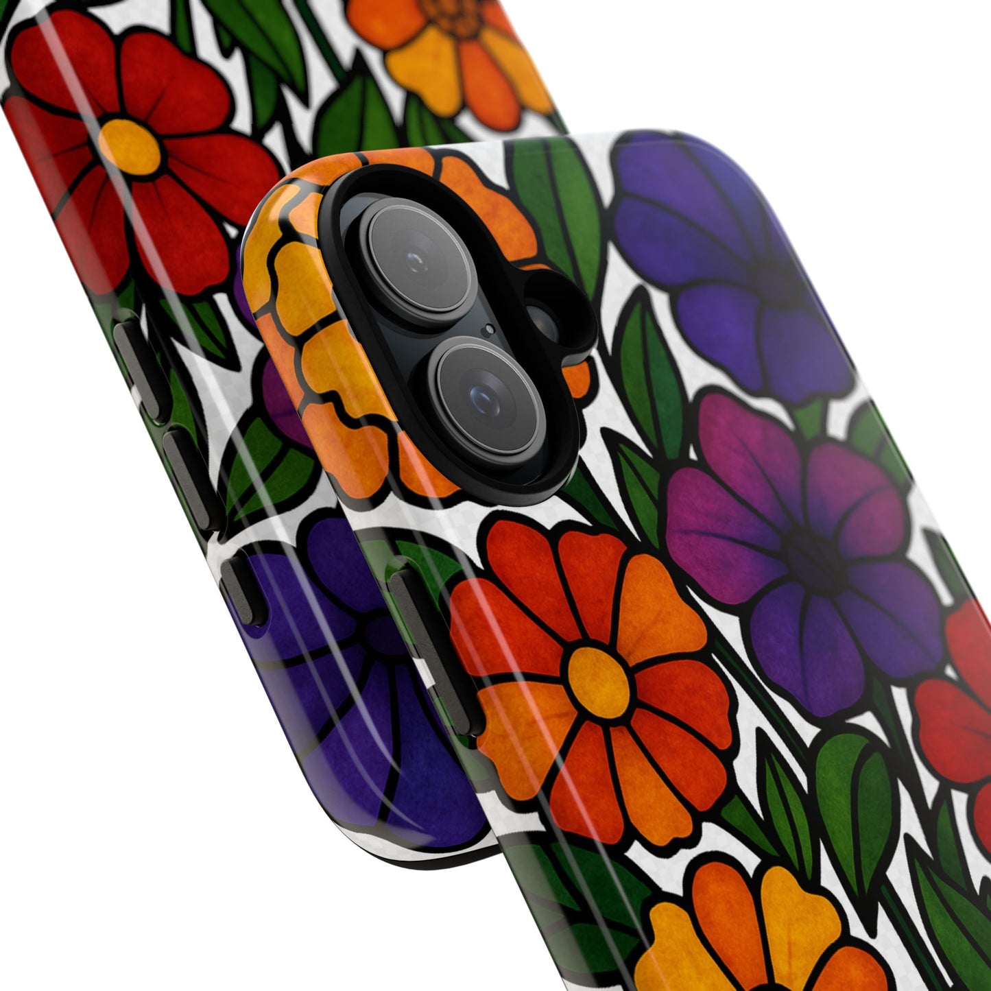 Floral Phone Case, Tough Cases with Colorful Flower Design, Gift for Flower Lovers, Summer Accessories, Trendy Phone Cover