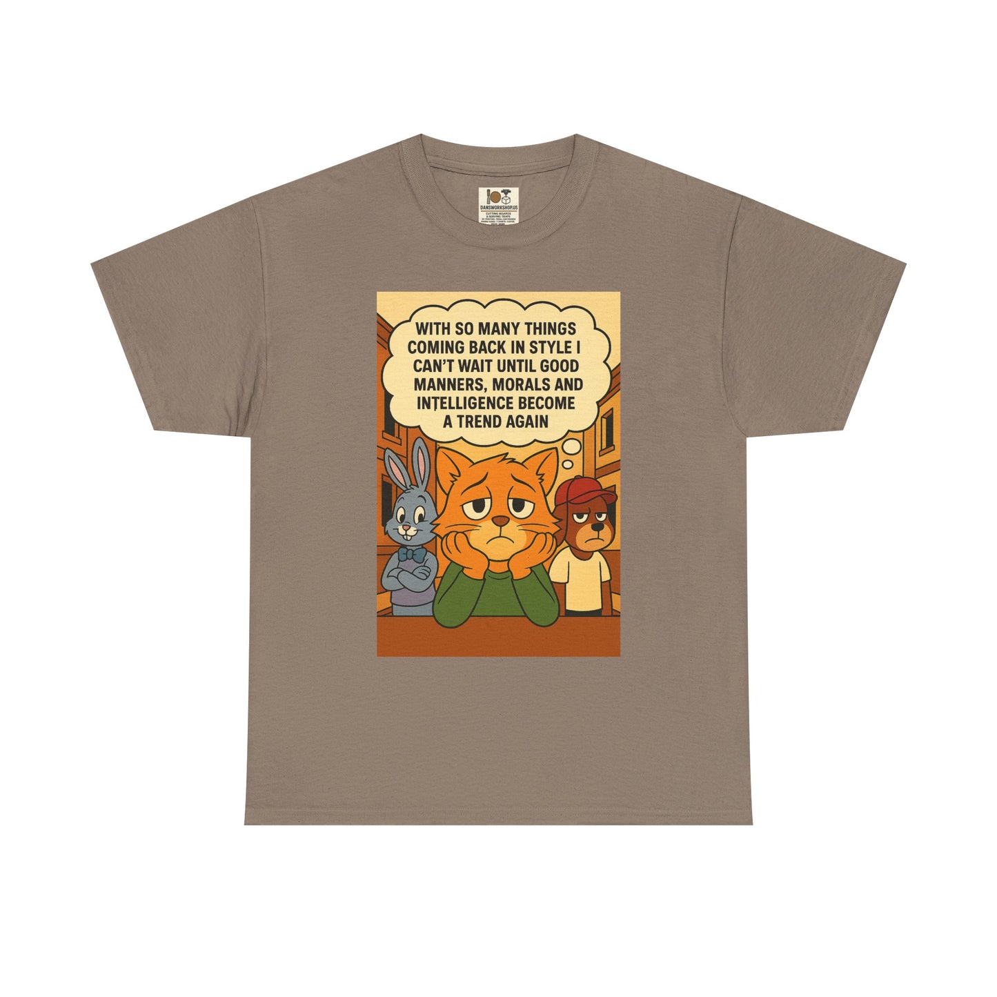 Funny Cat Tee, Unisex Heavy Cotton T-Shirt, Gift for Cat Lovers, Trendy Humor Shirt, Casual Everyday Wear, Unique Animal Design