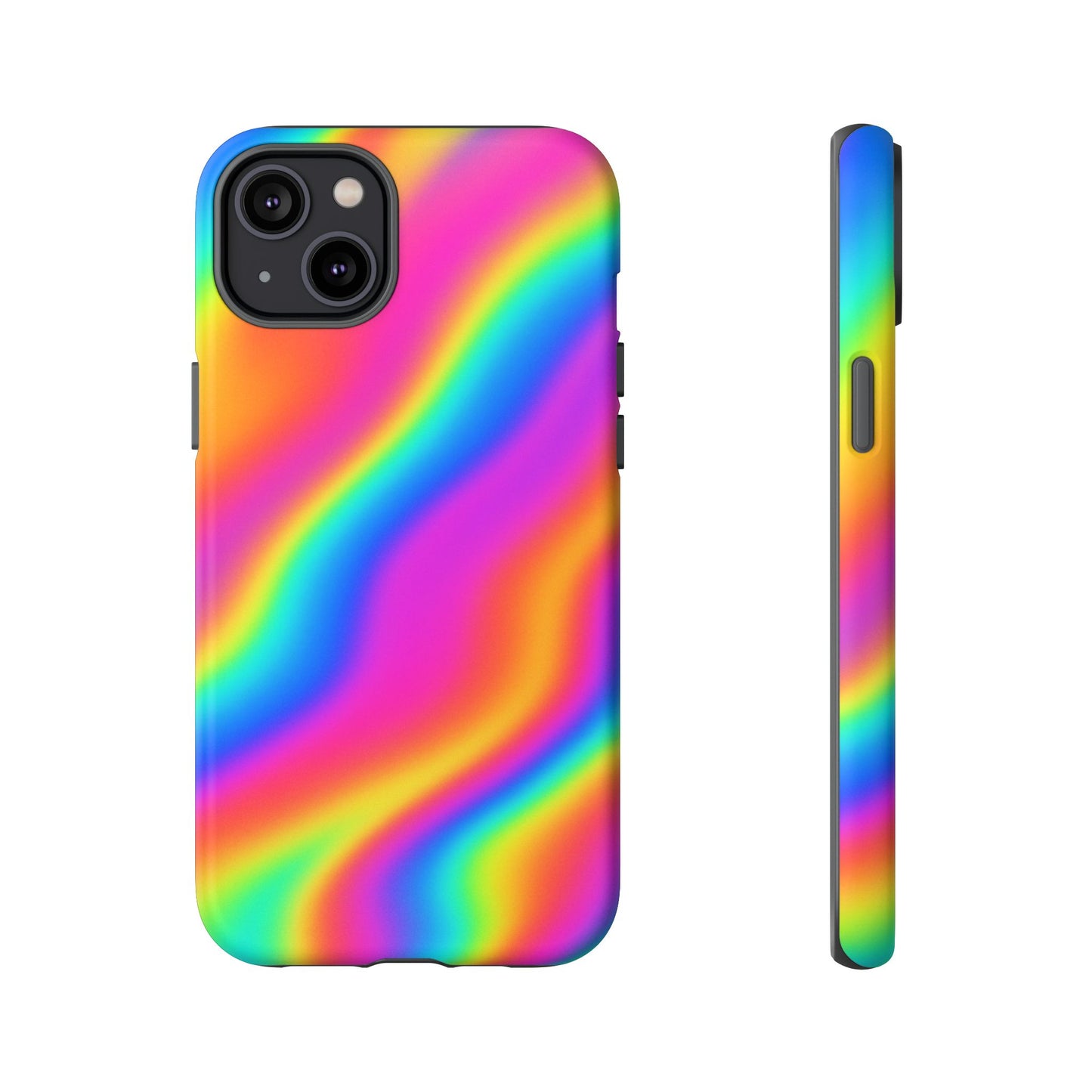Rainbow Wavy Phone Case - Colorful Tough Cases for Stylish Protection, LGBTQ+ Pride Gift, Trendy Phone Accessory, Birthday, Holiday Present