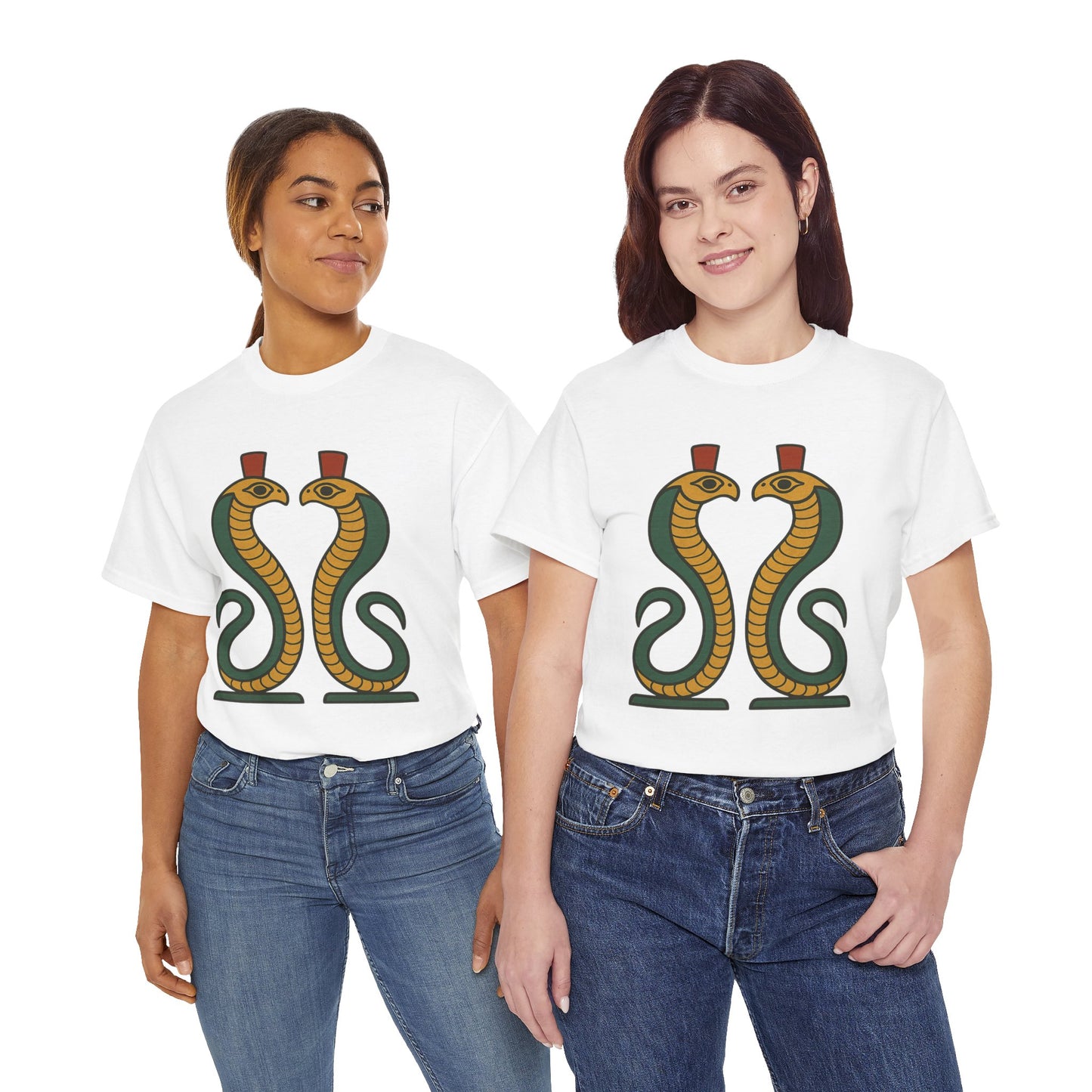 Cobra Graphic Tee - Unisex Heavy Cotton T-Shirt, Vintage Snake T-Shirt, Cool Graphic Tee, Animal Lover Gift, Summer Casual Wear, Egyptian