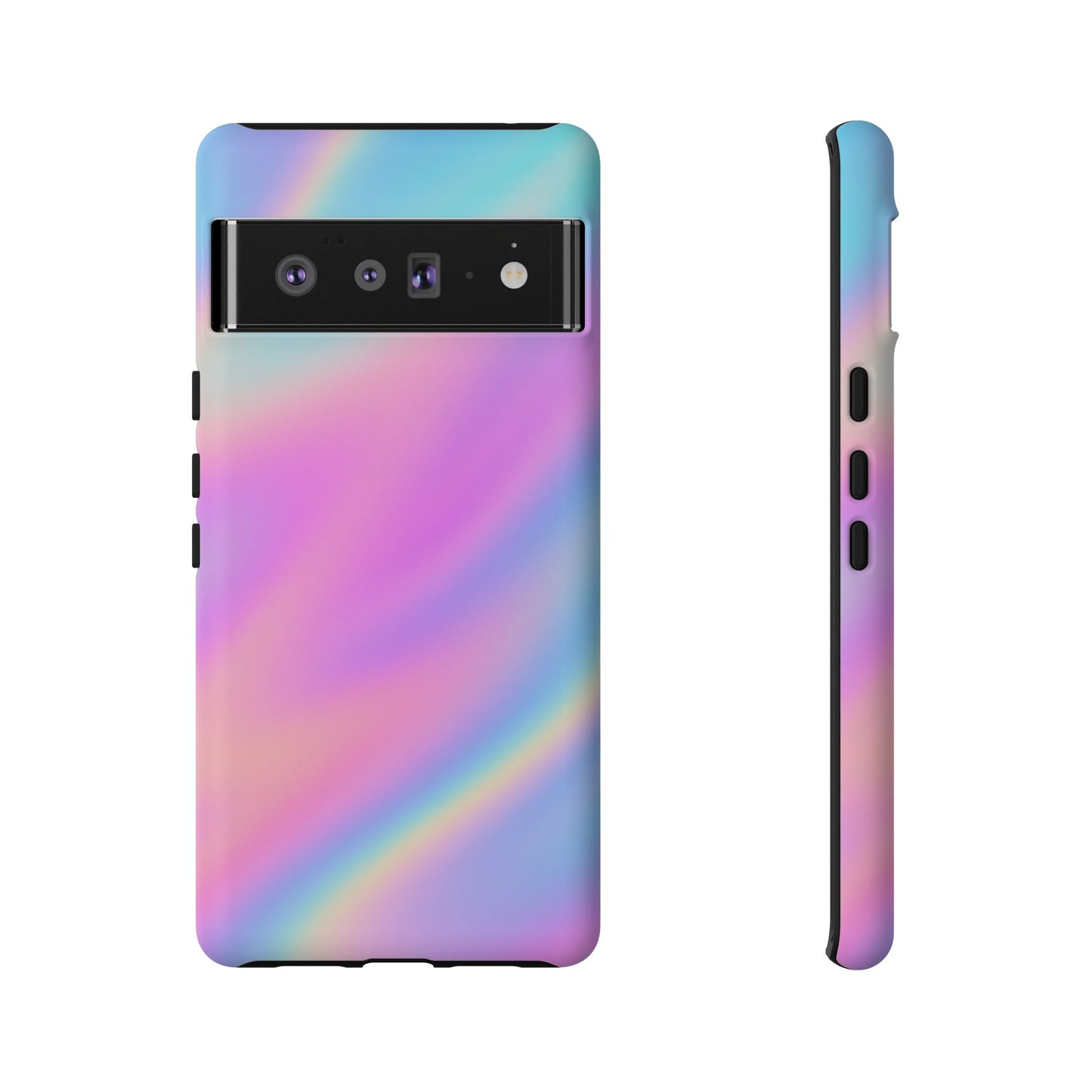 Colorful Holographic Phone Case, Tough Cases for iPhone, Trendy Phone Cover, Unique Gift for Her, Pastel Phone Accessory