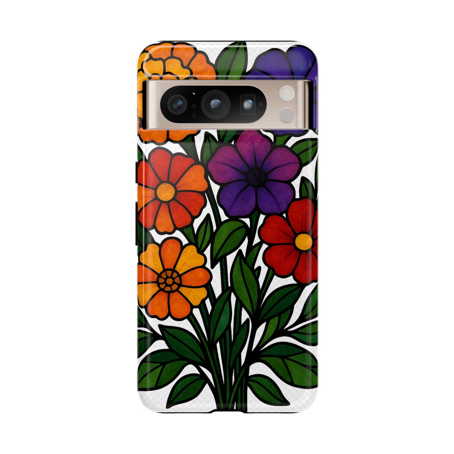 Floral Phone Case, Tough Cases with Colorful Flower Design, Gift for Flower Lovers, Summer Accessories, Trendy Phone Cover