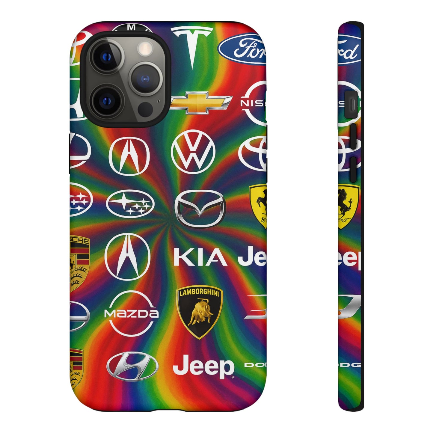 Colorful Car Logos Phone Case - Vibrant Tough Cases for Auto Enthusiasts, Unique Gift for Birthdays, Car Events, and Holidays