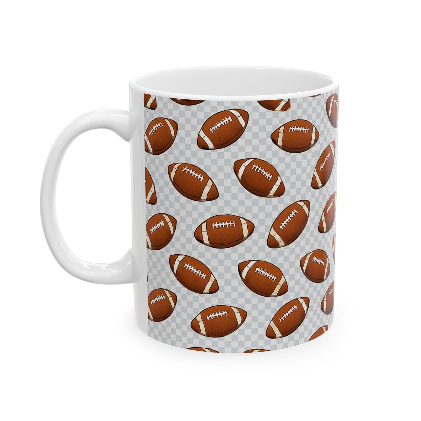 Football-Themed Ceramic Mug for Fans, Great for Game Days, Gifts for Football Lovers, Sports Enthusiasts, Tailgate Parties, 11oz or 15oz