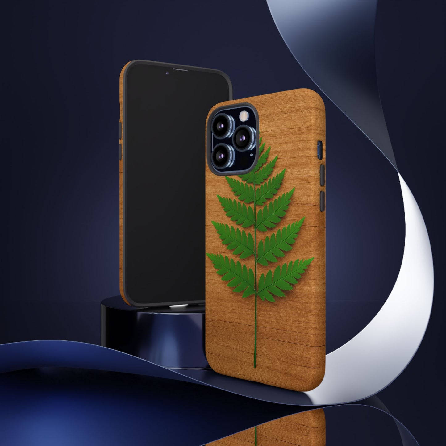 Wooden Fern Phone Case - Eco-Friendly Tough Cases for Nature Lovers, Unique Gift, Customizable Design, Nature-Themed Accessories