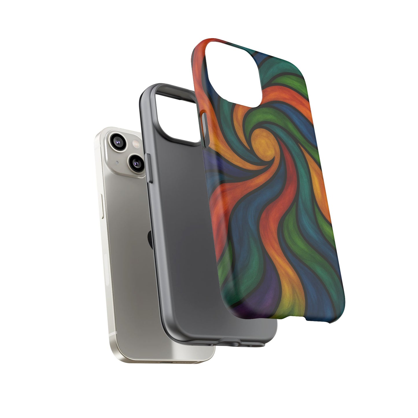 Colorful Swirl Phone Case | Tough Cases, Vibrant Design, Gift for Art Lovers, Funky Case, Unique Phone Accessories