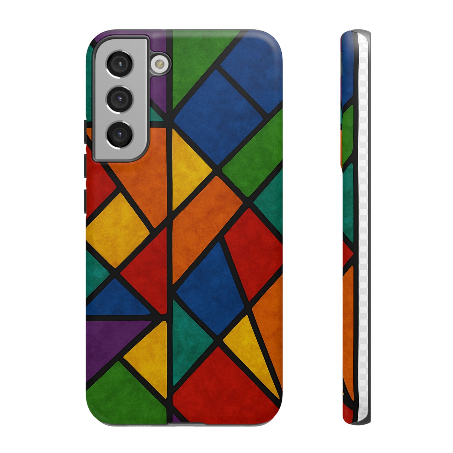 Colorful Phone Case, Stained Glass Pattern, Artistic Phone Cover, Unique Smartphone Protection, Vibrant Gift for All Occasions