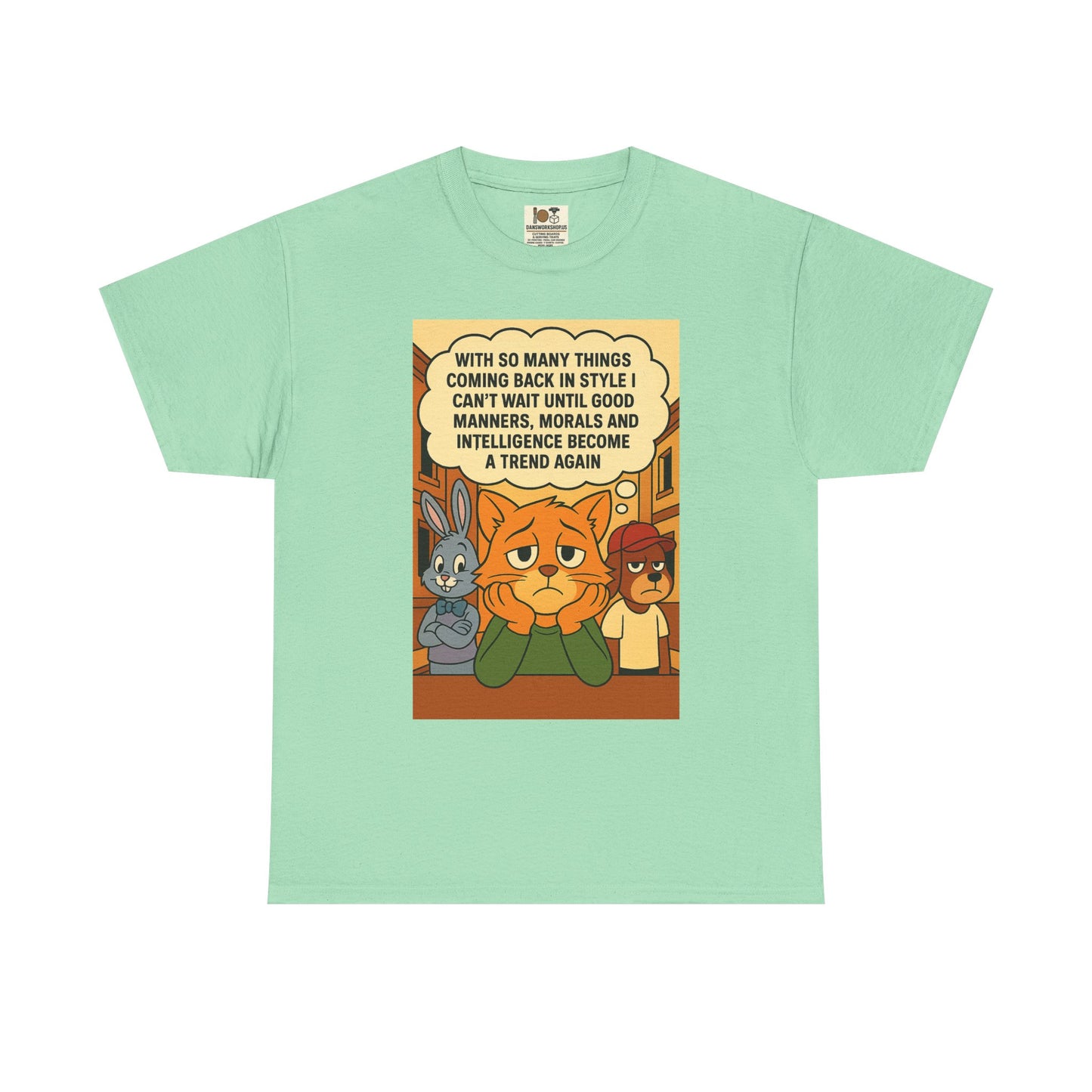 Funny Cat Tee, Unisex Heavy Cotton T-Shirt, Gift for Cat Lovers, Trendy Humor Shirt, Casual Everyday Wear, Unique Animal Design