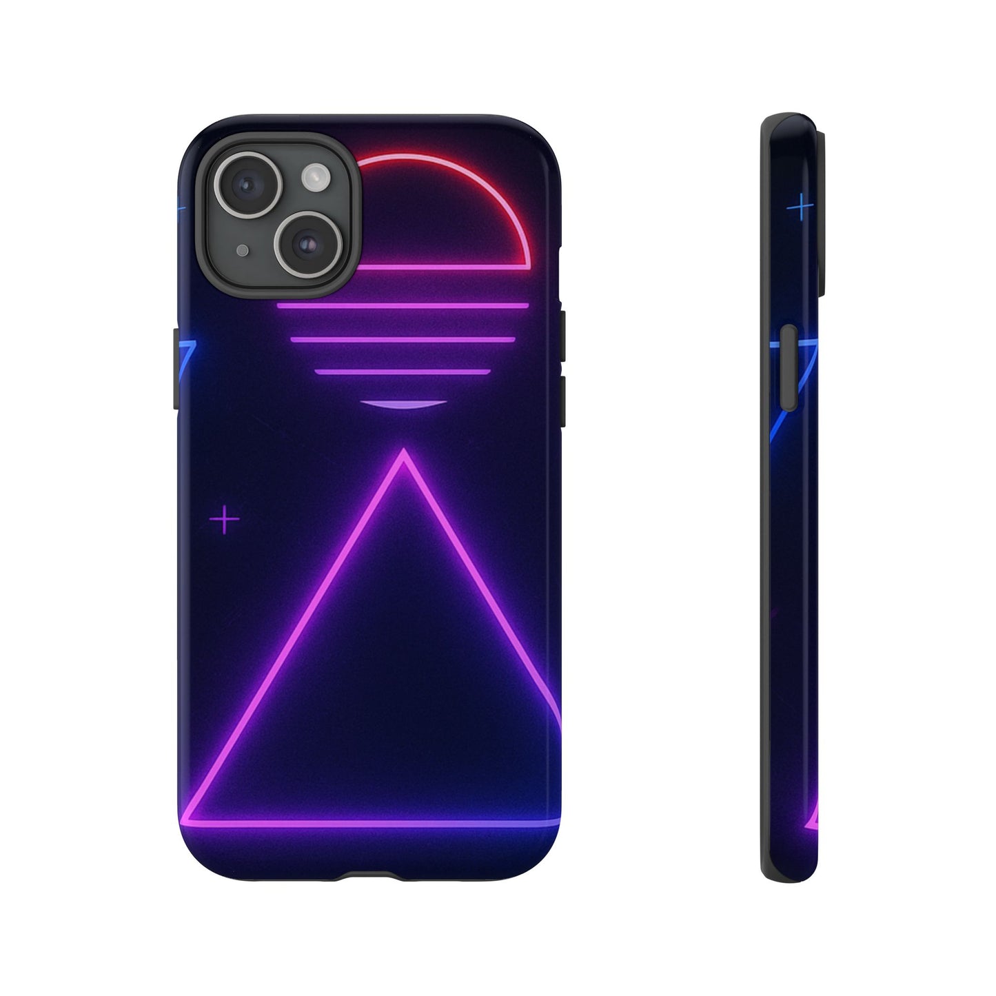 Retro Neon Phone Case, Tough Cases for iPhone, 80s Aesthetic Phone Cover, Abstract Neon Design, Gift for Tech Lovers