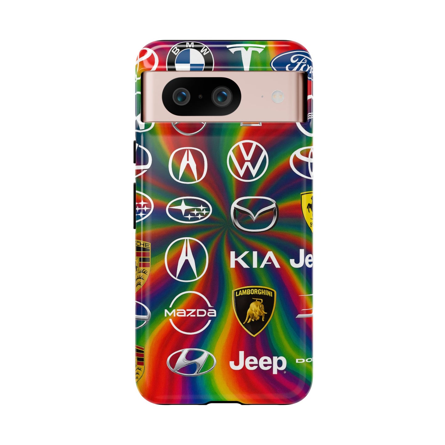 Colorful Car Logos Phone Case - Vibrant Tough Cases for Auto Enthusiasts, Unique Gift for Birthdays, Car Events, and Holidays