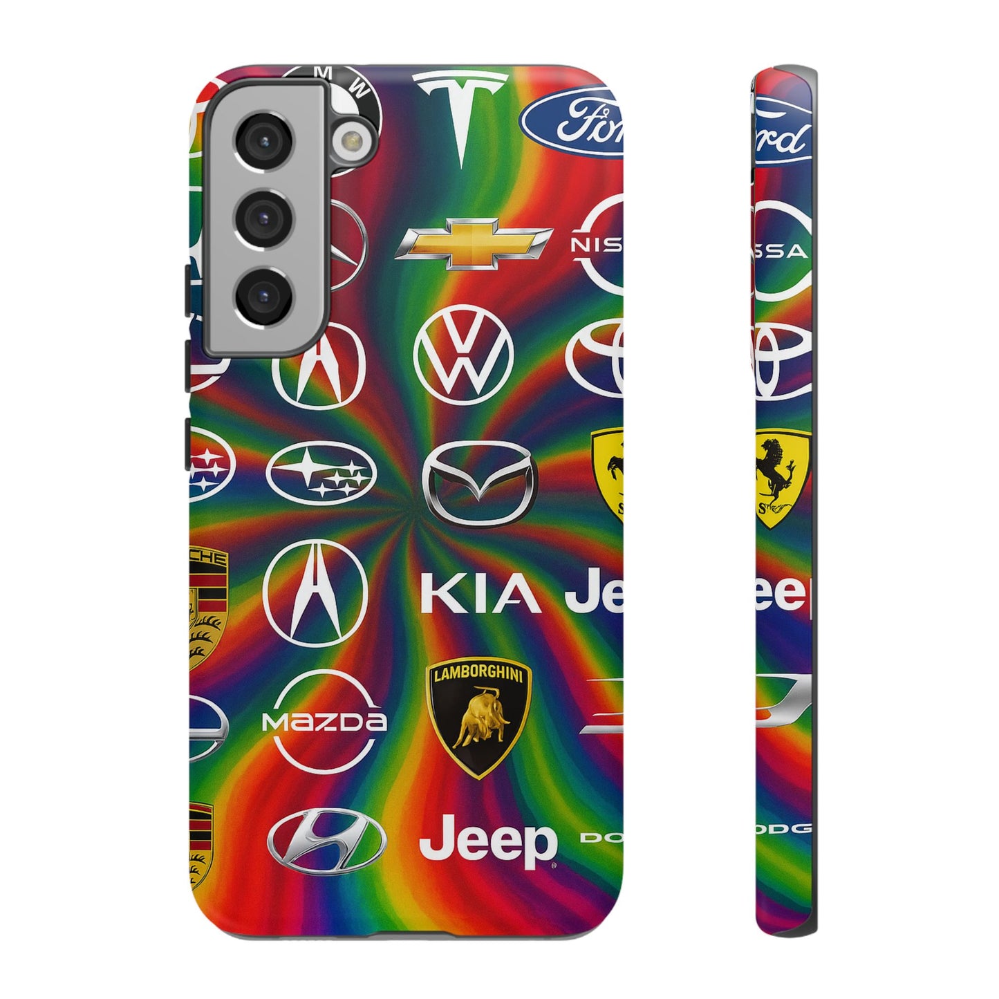 Colorful Car Logos Phone Case - Vibrant Tough Cases for Auto Enthusiasts, Unique Gift for Birthdays, Car Events, and Holidays